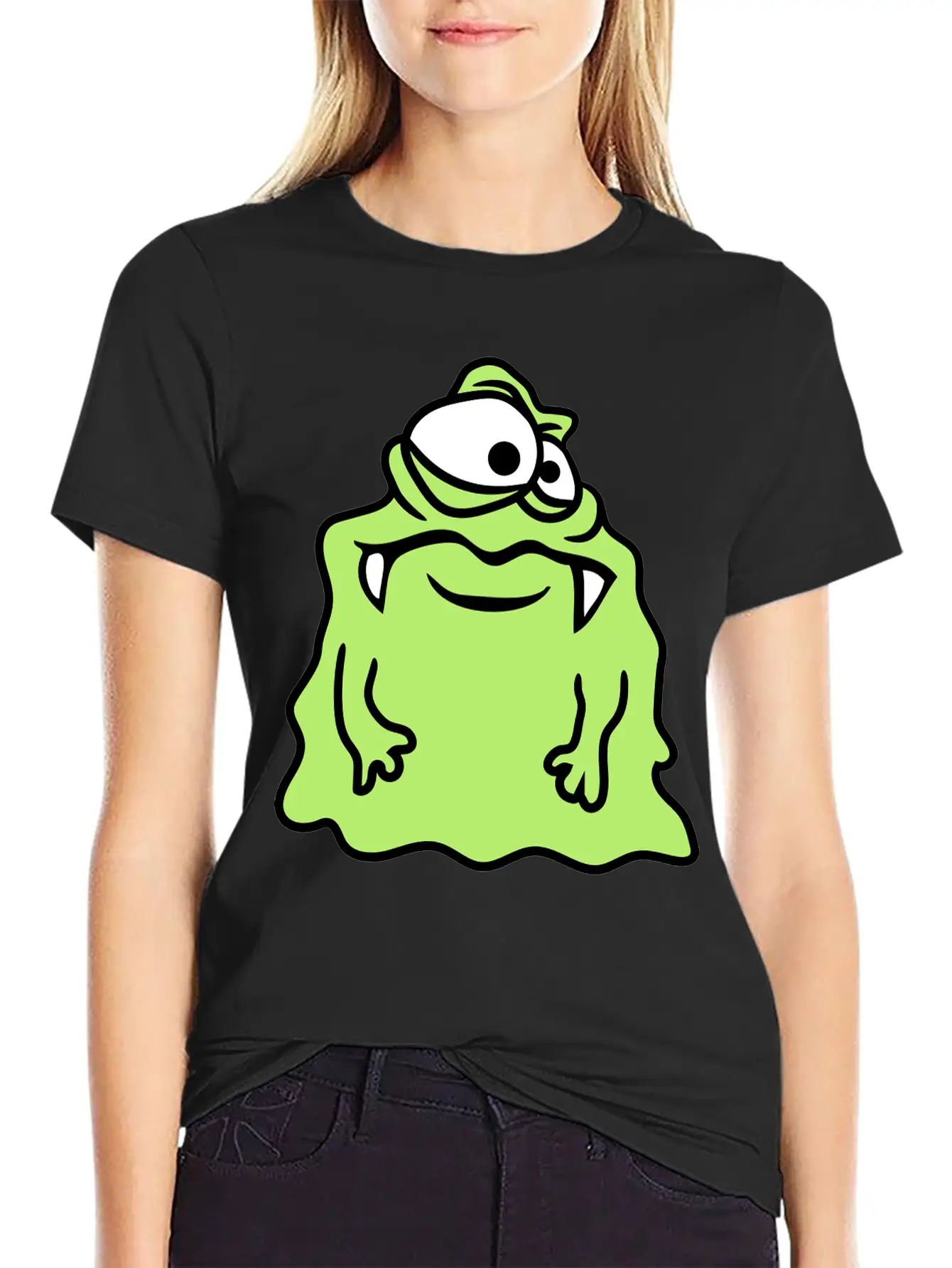 Glibber Slime Disgusting Slimy Face Head Monster F Unisex Short Sleeve Soft Cotton T-Shirt – Casual Everyday Wear