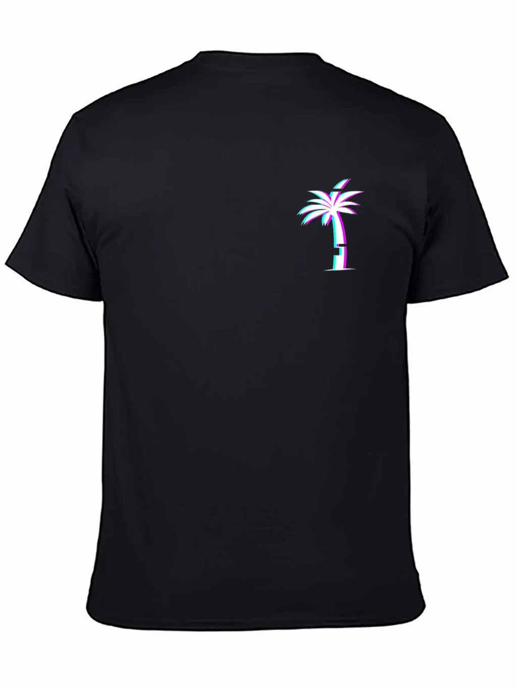 Glitch Aesthetic Vaporwave Palm Tree Unisex Casual T-Shirt – Clean Design For Daily Comfort