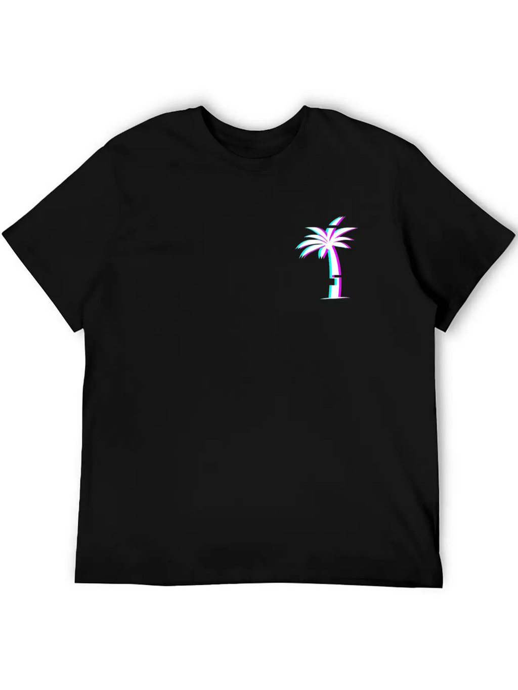Glitch Aesthetic Vaporwave Palm Tree Unisex Casual T-Shirt – Clean Design For Daily Comfort