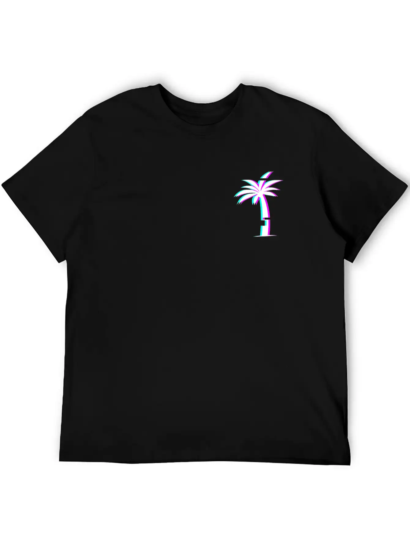 Glitch Aesthetic Vaporwave Palm Tree Unisex Casual T-Shirt – Clean Design For Daily Comfort