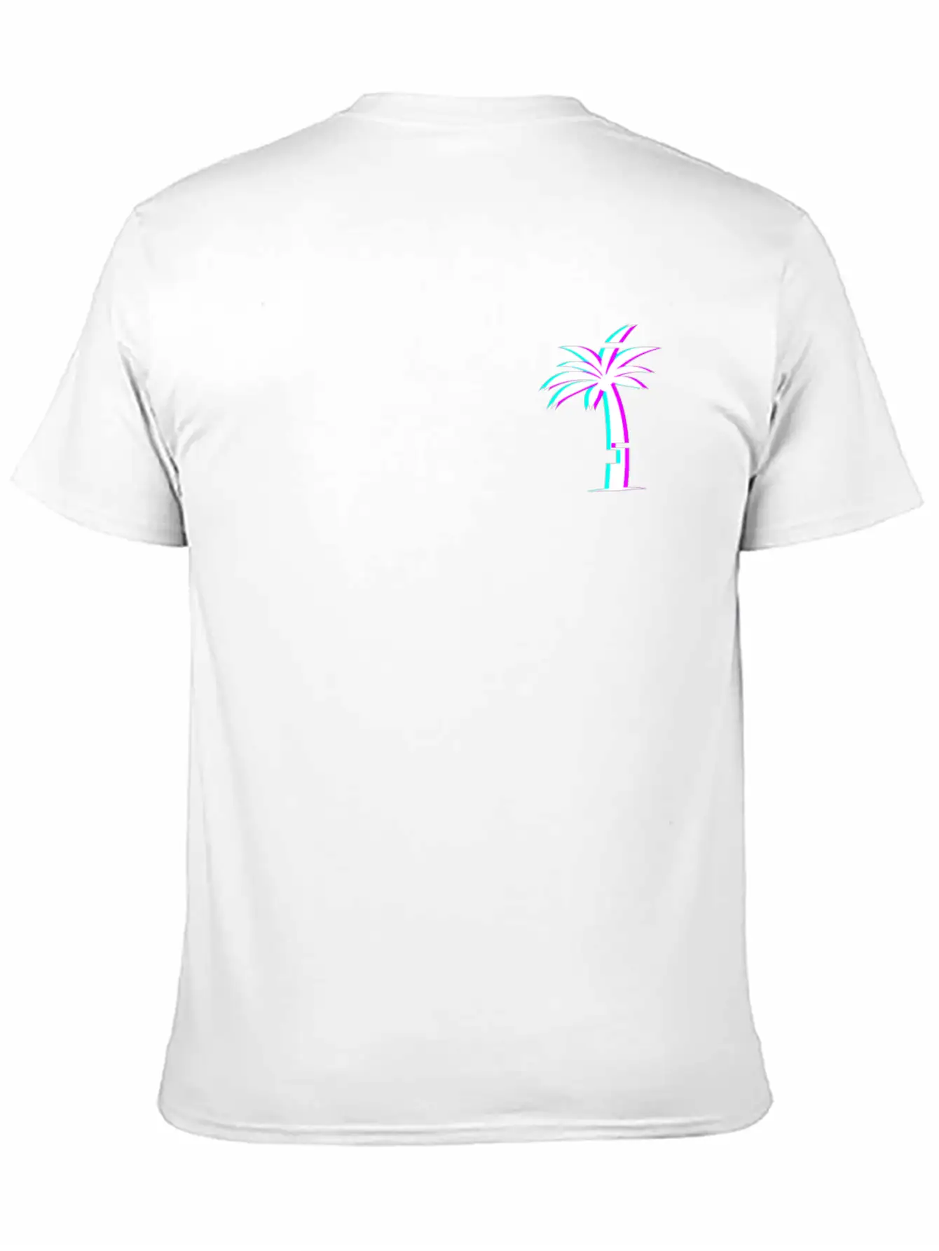 Glitch Aesthetic Vaporwave Palm Tree Unisex Casual T-Shirt – Clean Design For Daily Comfort