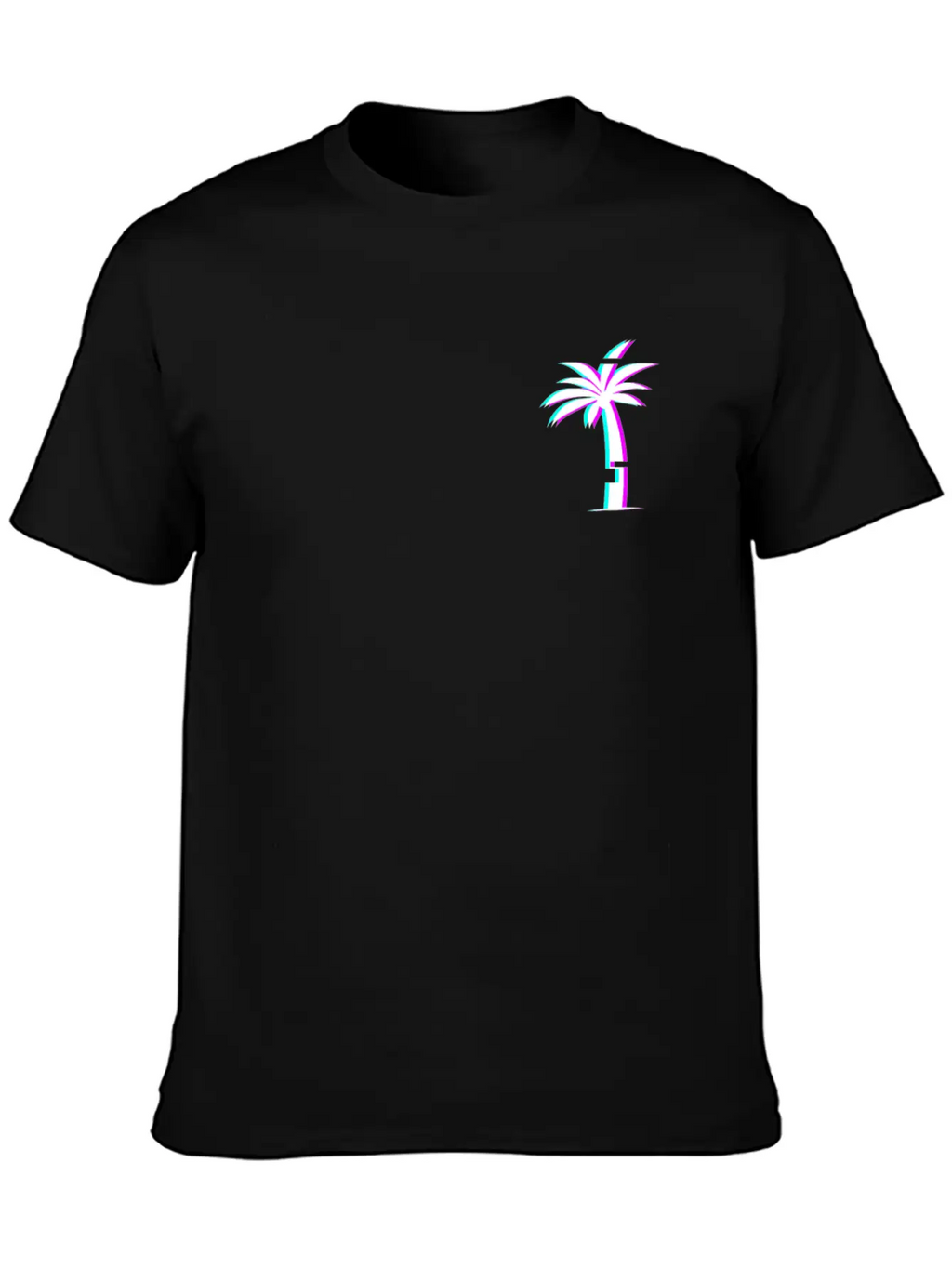Glitch Aesthetic Vaporwave Palm Tree Unisex Casual T-Shirt – Clean Design For Daily Comfort