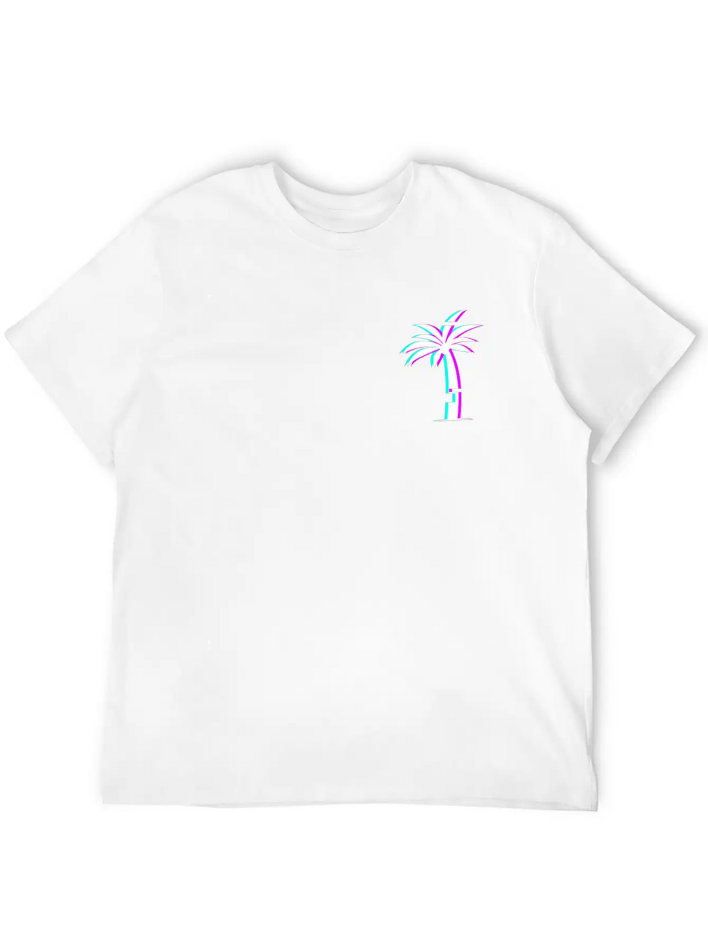 Glitch Aesthetic Vaporwave Palm Tree Unisex Casual T-Shirt – Clean Design For Daily Comfort