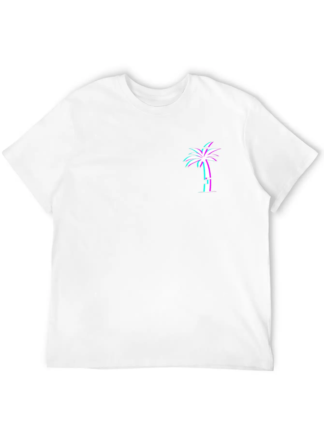 Glitch Aesthetic Vaporwave Palm Tree Unisex Casual T-Shirt – Clean Design For Daily Comfort