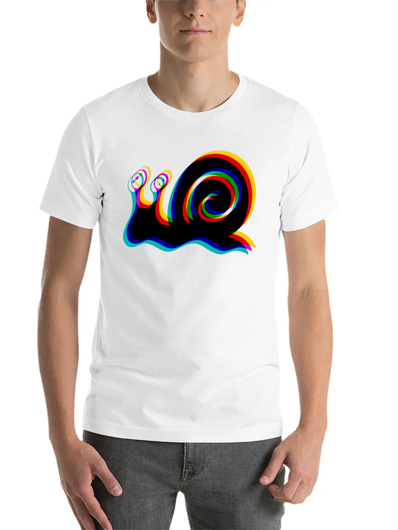 Glitched Snail Unisex Casual T-Shirt – Clean Design For Daily Comfort