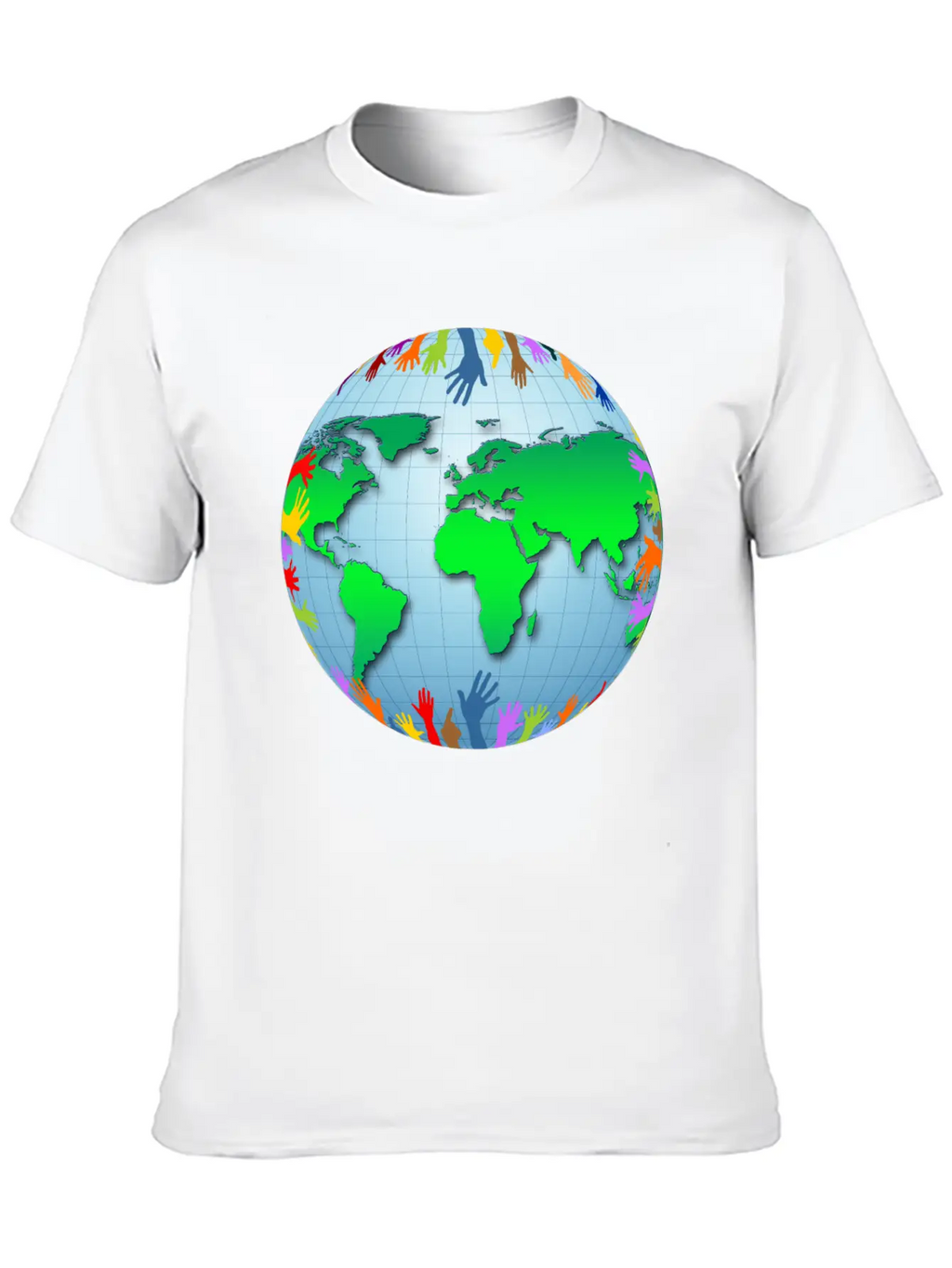 Globus Planet Erde Earth Kontinente Continents112 Unisex Short Sleeve Soft Cotton T-Shirt – Casual Everyday Wear