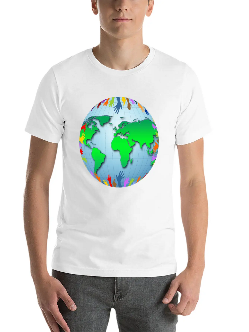 Globus Planet Erde Earth Kontinente Continents112 Unisex Short Sleeve Soft Cotton T-Shirt – Casual Everyday Wear
