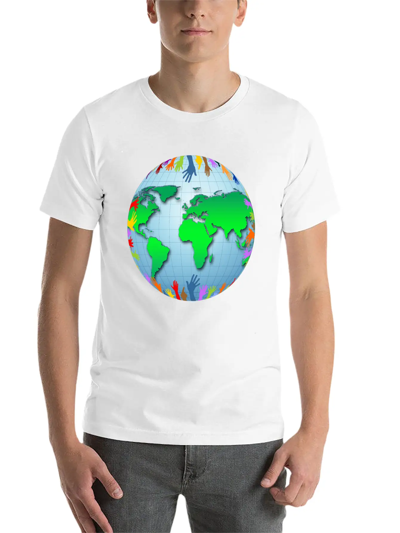 Globus Planet Erde Earth Kontinente Continents112 Unisex Short Sleeve Soft Cotton T-Shirt – Casual Everyday Wear