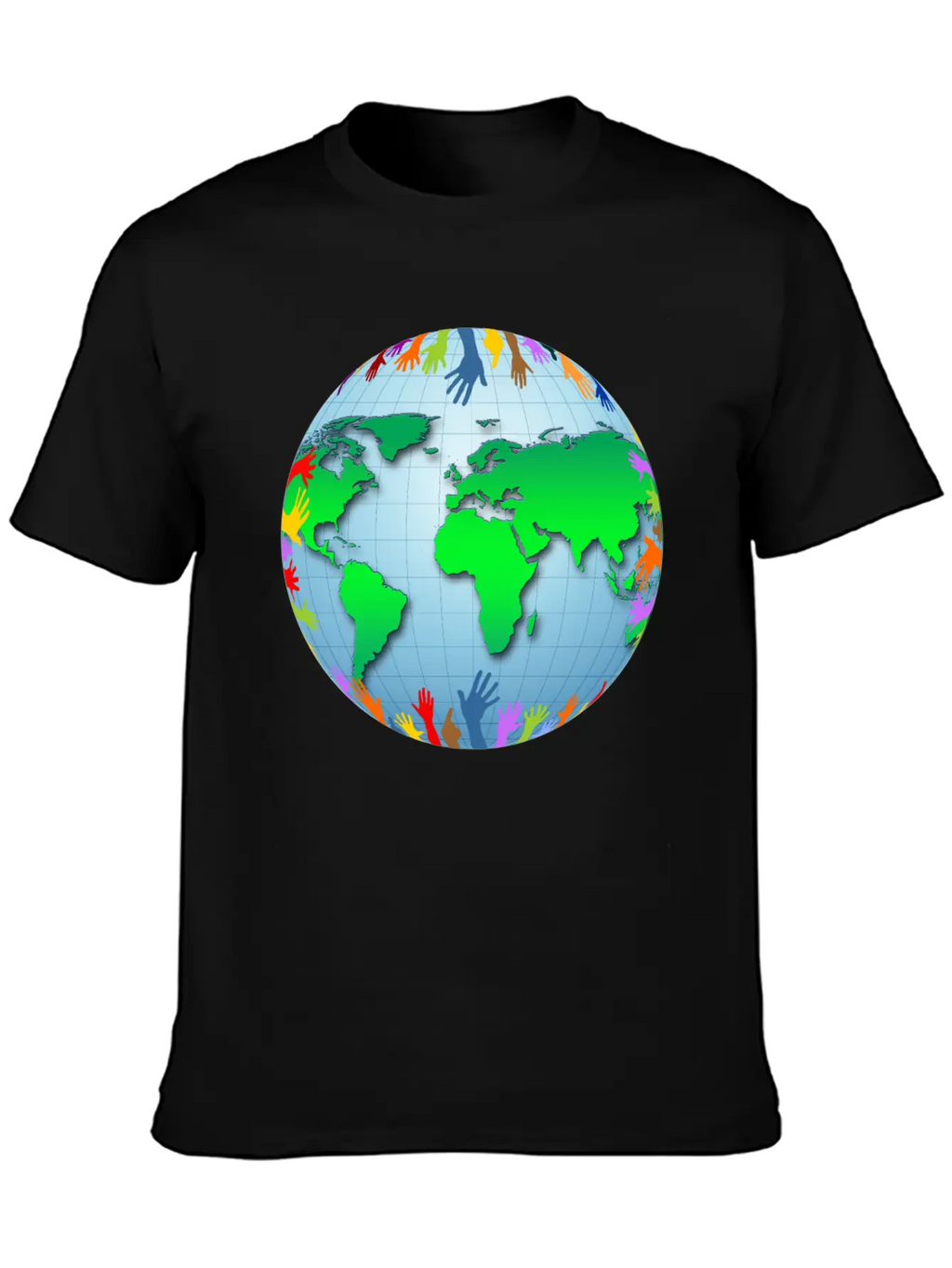 Globus Planet Erde Earth Kontinente Continents112 Unisex Short Sleeve Soft Cotton T-Shirt – Casual Everyday Wear