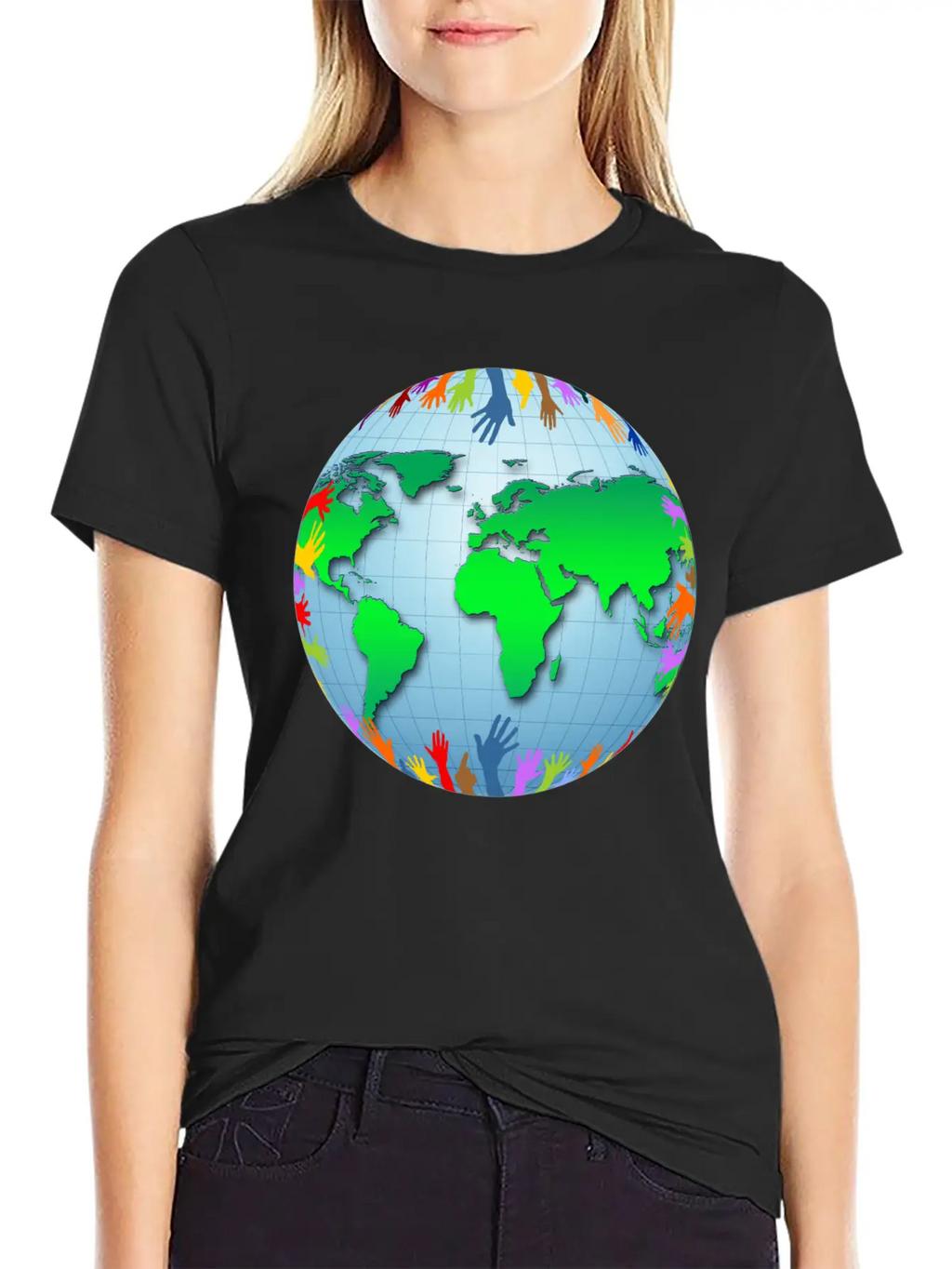 Globus Planet Erde Earth Kontinente Continents112 Unisex Short Sleeve Soft Cotton T-Shirt – Casual Everyday Wear