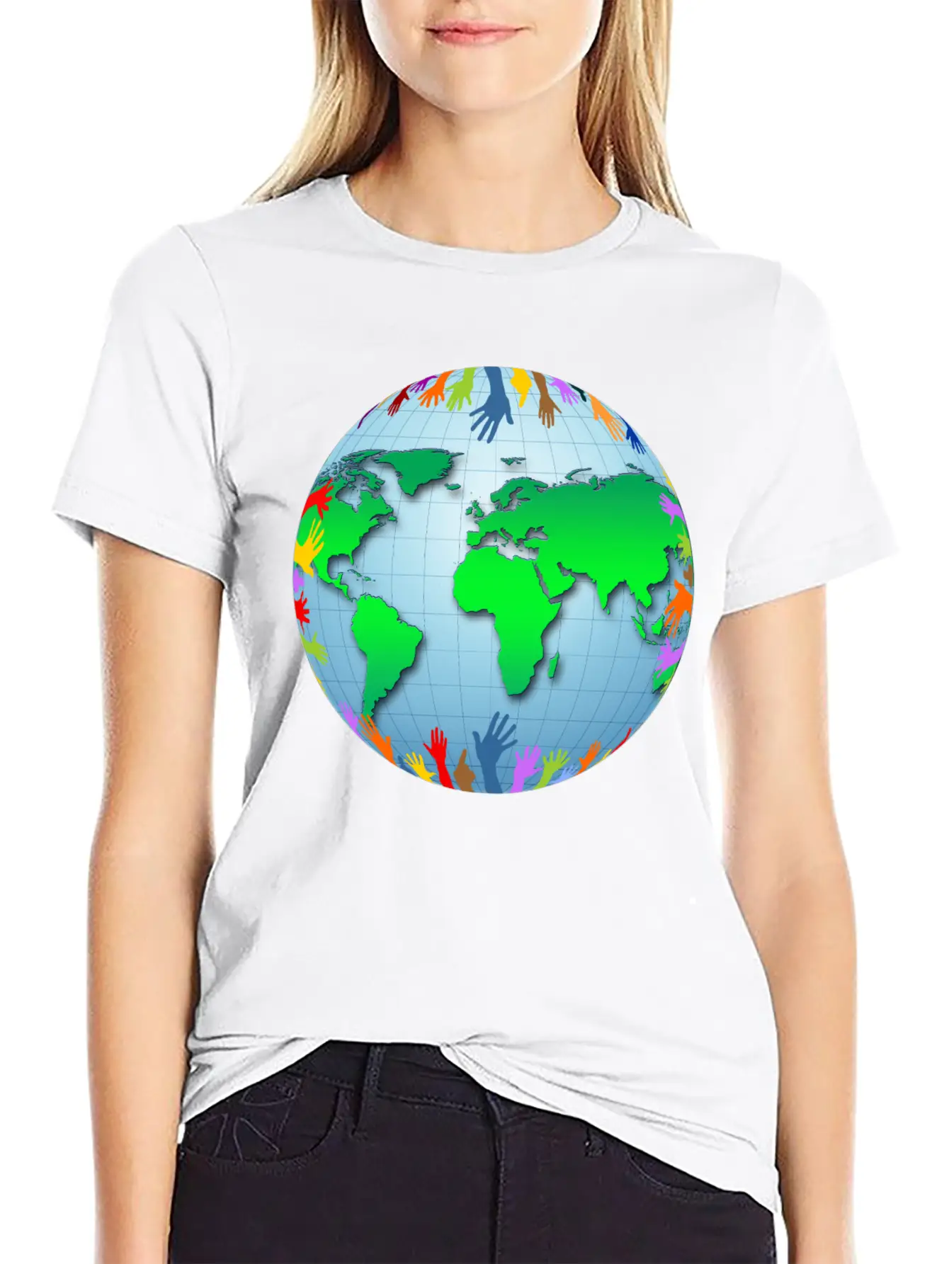 Globus Planet Erde Earth Kontinente Continents112 Unisex Short Sleeve Soft Cotton T-Shirt – Casual Everyday Wear