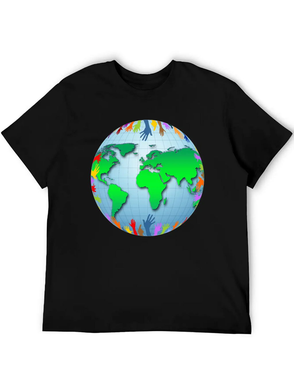 Globus Planet Erde Earth Kontinente Continents112 Unisex Short Sleeve Soft Cotton T-Shirt – Casual Everyday Wear