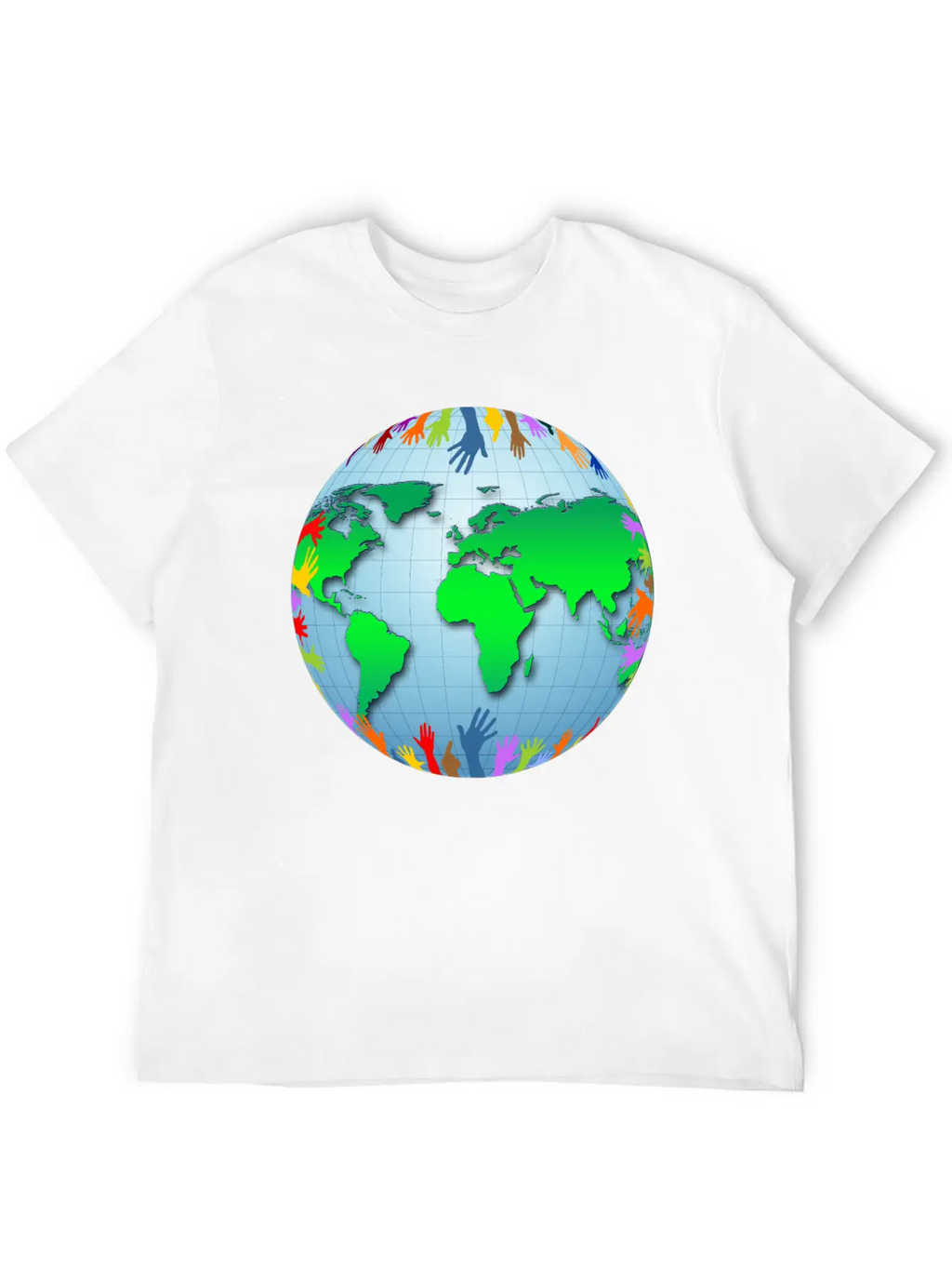 Globus Planet Erde Earth Kontinente Continents112 Unisex Short Sleeve Soft Cotton T-Shirt – Casual Everyday Wear
