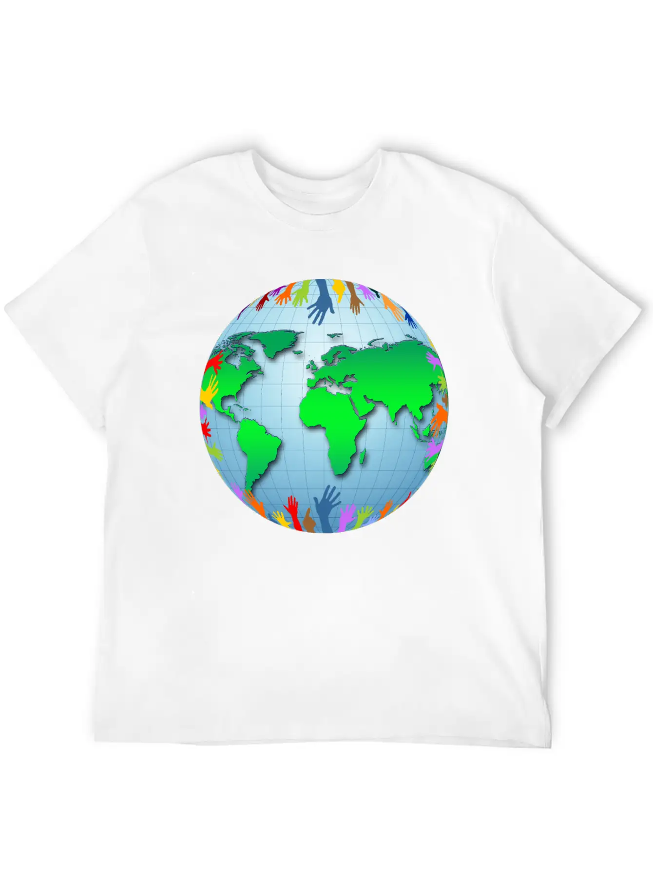 Globus Planet Erde Earth Kontinente Continents112 Unisex Short Sleeve Soft Cotton T-Shirt – Casual Everyday Wear