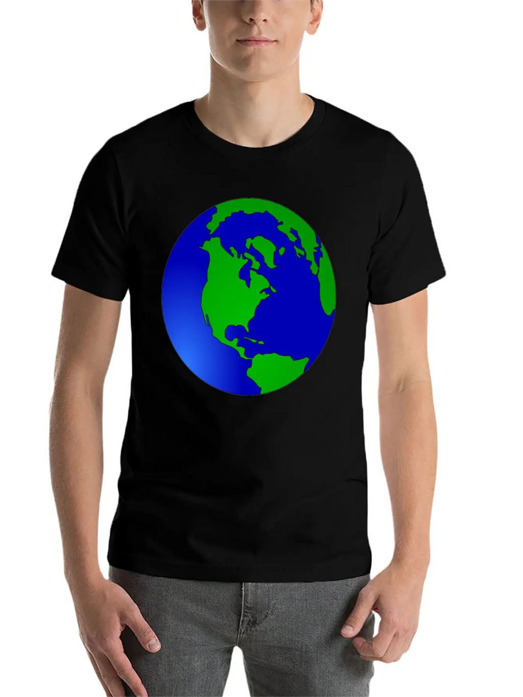 Globus Planet Erde Earth Kontinente Continents79 Unisex Short Sleeve Soft Cotton T-Shirt – Casual Everyday Wear