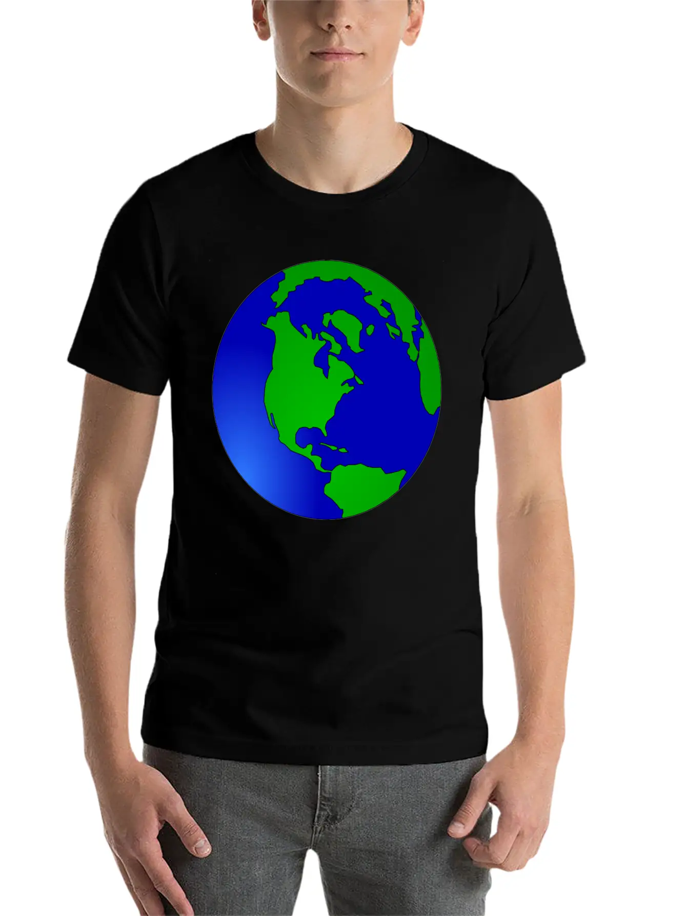 Globus Planet Erde Earth Kontinente Continents79 Unisex Short Sleeve Soft Cotton T-Shirt – Casual Everyday Wear