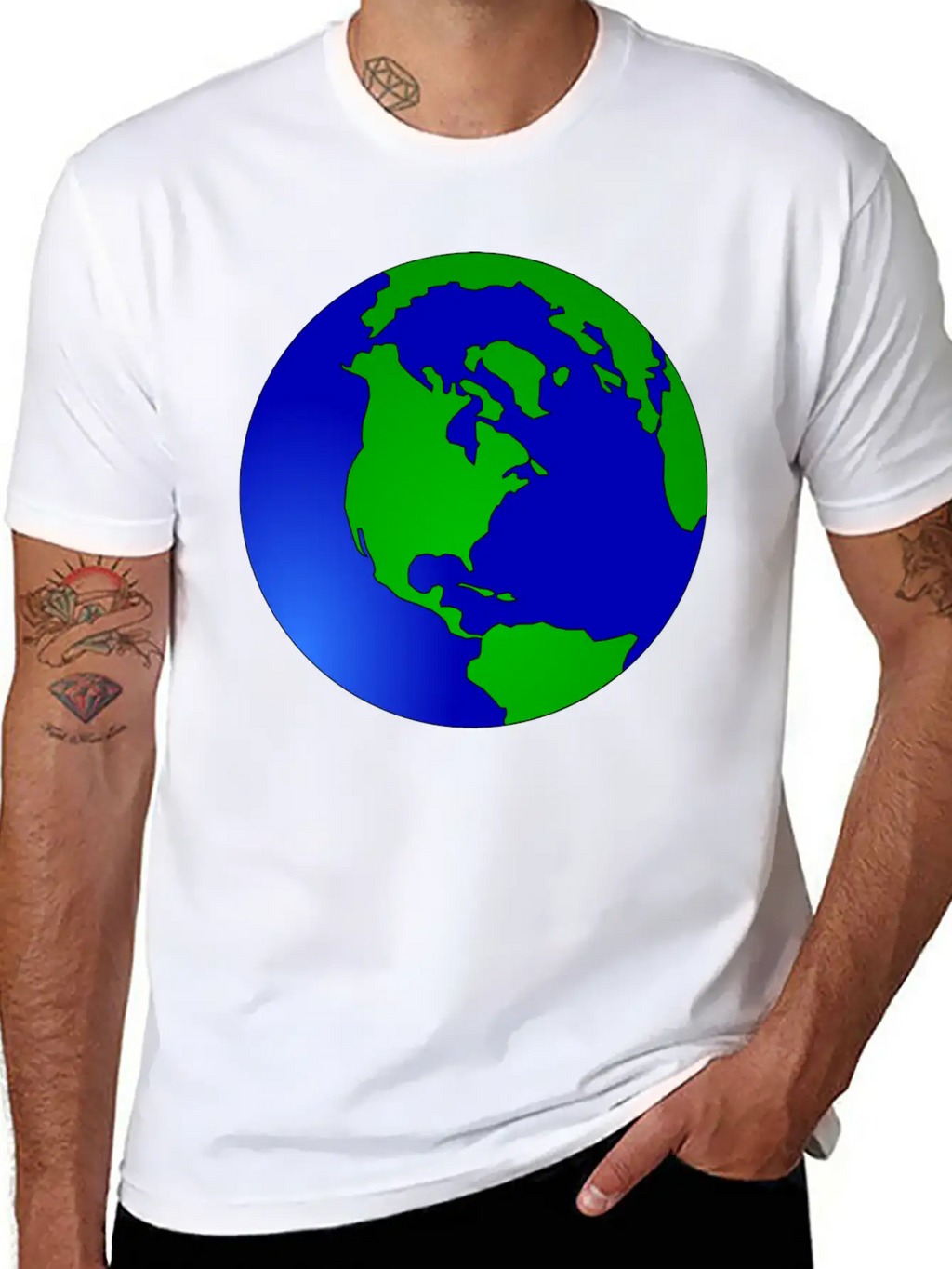Globus Planet Erde Earth Kontinente Continents79 Unisex Short Sleeve Soft Cotton T-Shirt – Casual Everyday Wear