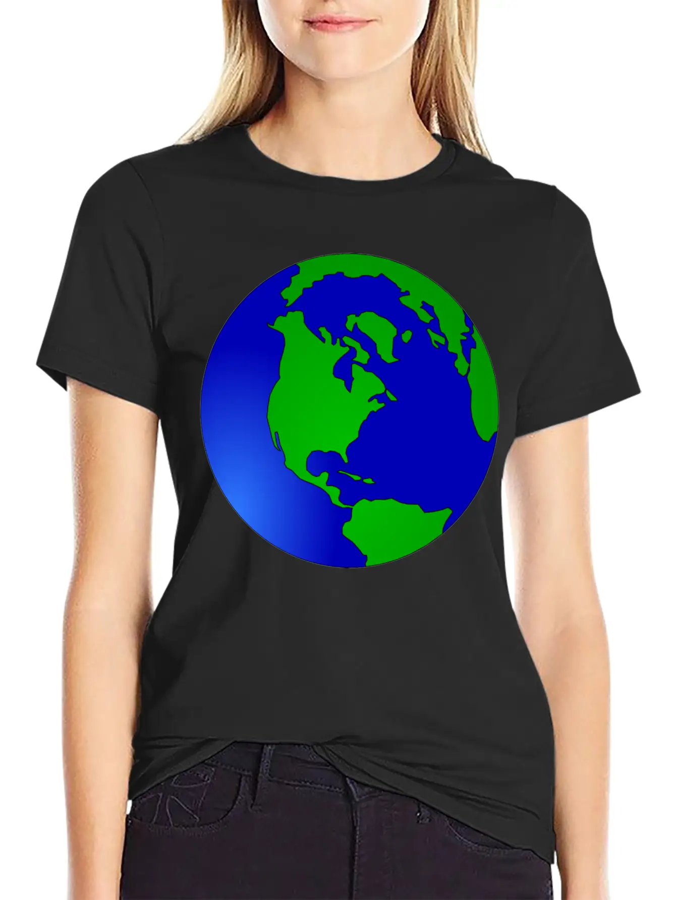 Globus Planet Erde Earth Kontinente Continents79 Unisex Short Sleeve Soft Cotton T-Shirt – Casual Everyday Wear