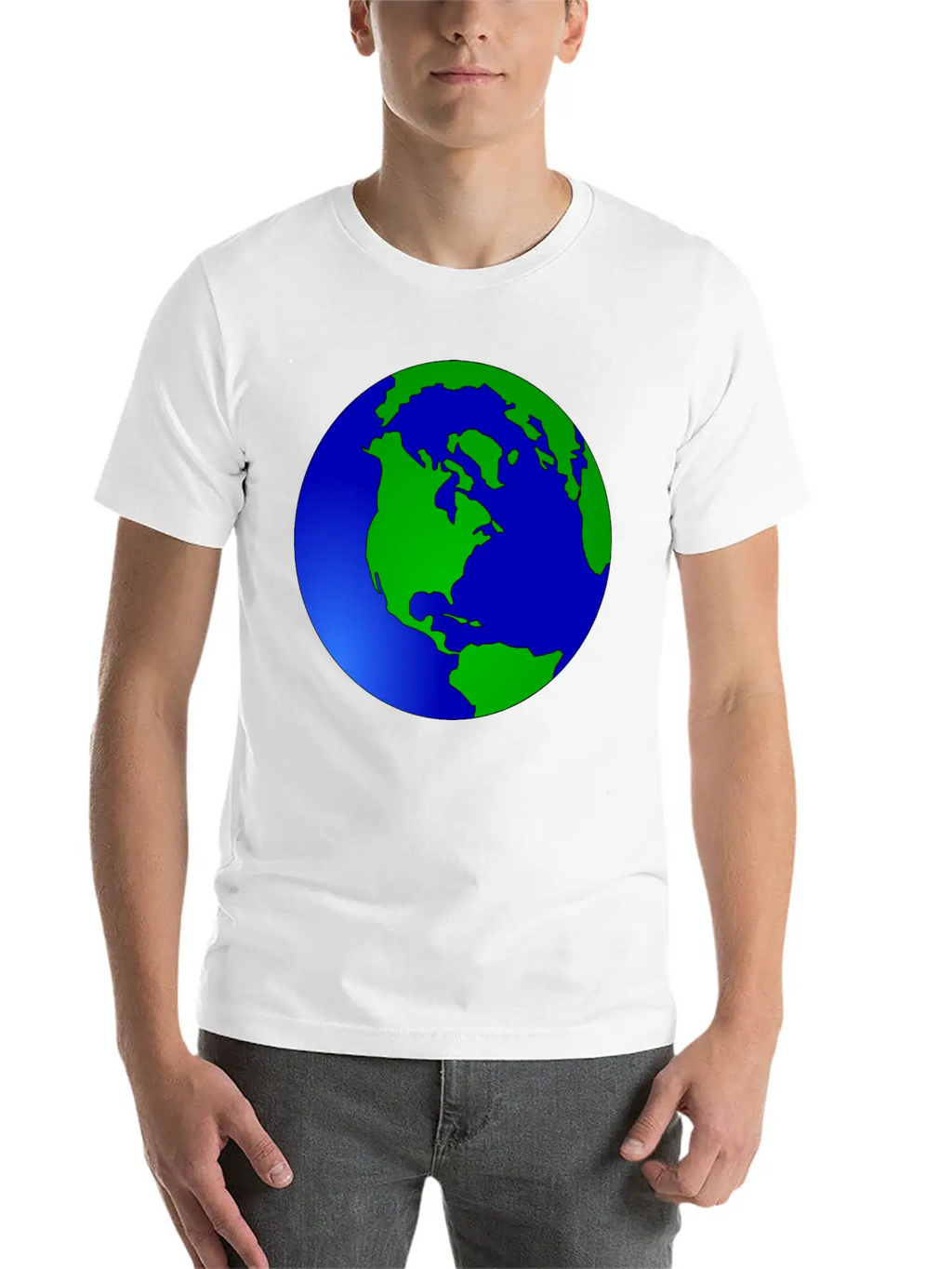 Globus Planet Erde Earth Kontinente Continents79 Unisex Short Sleeve Soft Cotton T-Shirt – Casual Everyday Wear