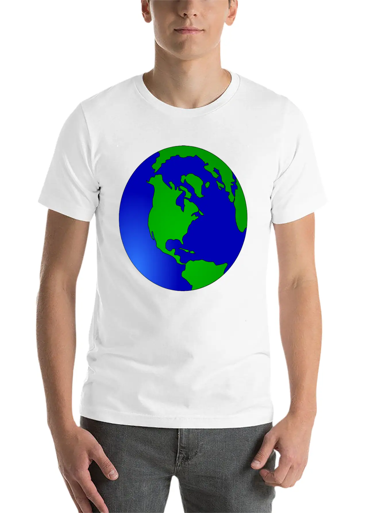 Globus Planet Erde Earth Kontinente Continents79 Unisex Short Sleeve Soft Cotton T-Shirt – Casual Everyday Wear