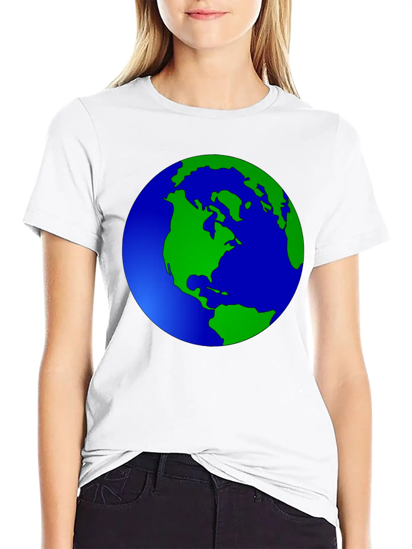 Globus Planet Erde Earth Kontinente Continents79 Unisex Short Sleeve Soft Cotton T-Shirt – Casual Everyday Wear