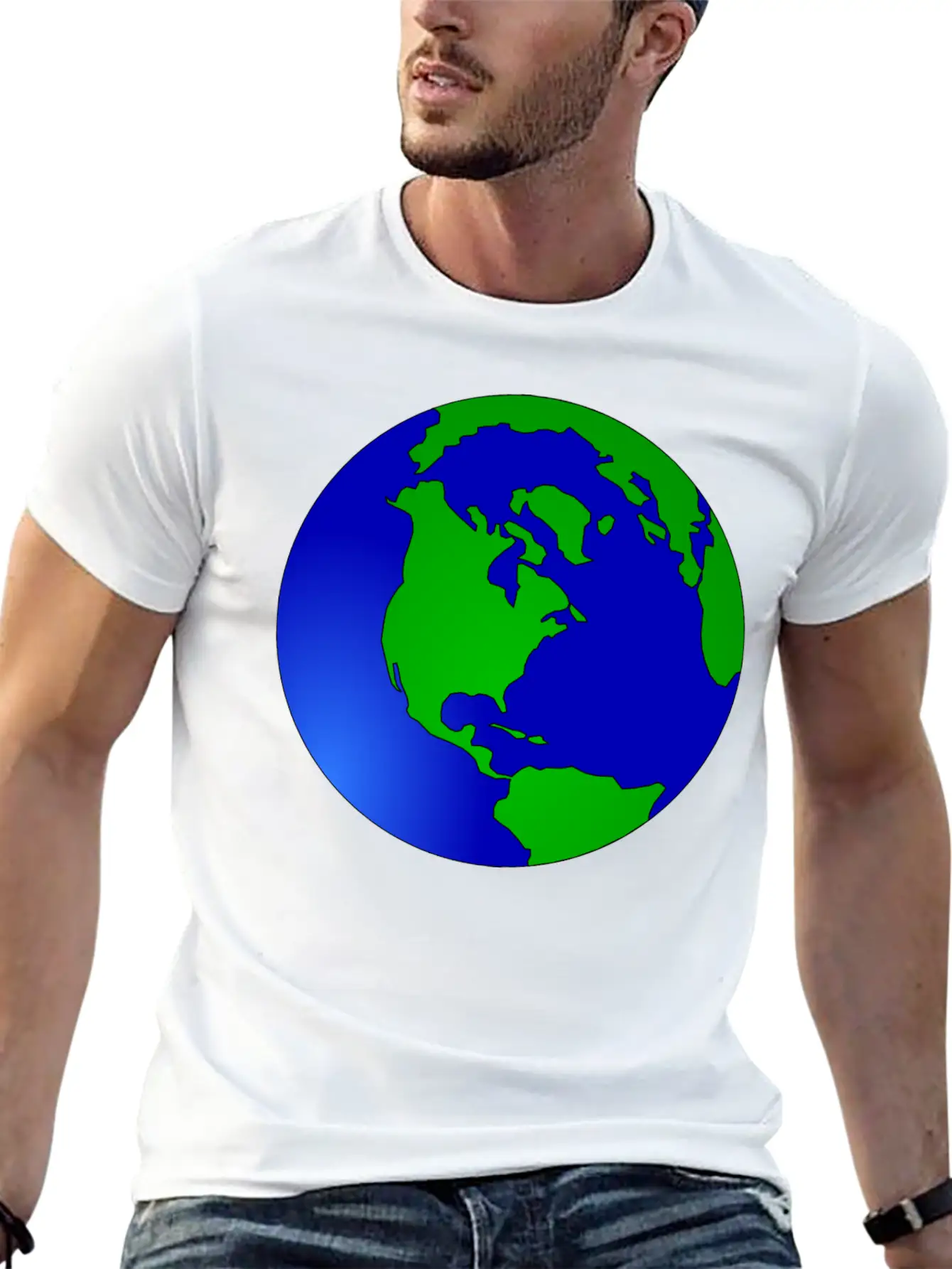 Globus Planet Erde Earth Kontinente Continents79 Unisex Short Sleeve Soft Cotton T-Shirt – Casual Everyday Wear