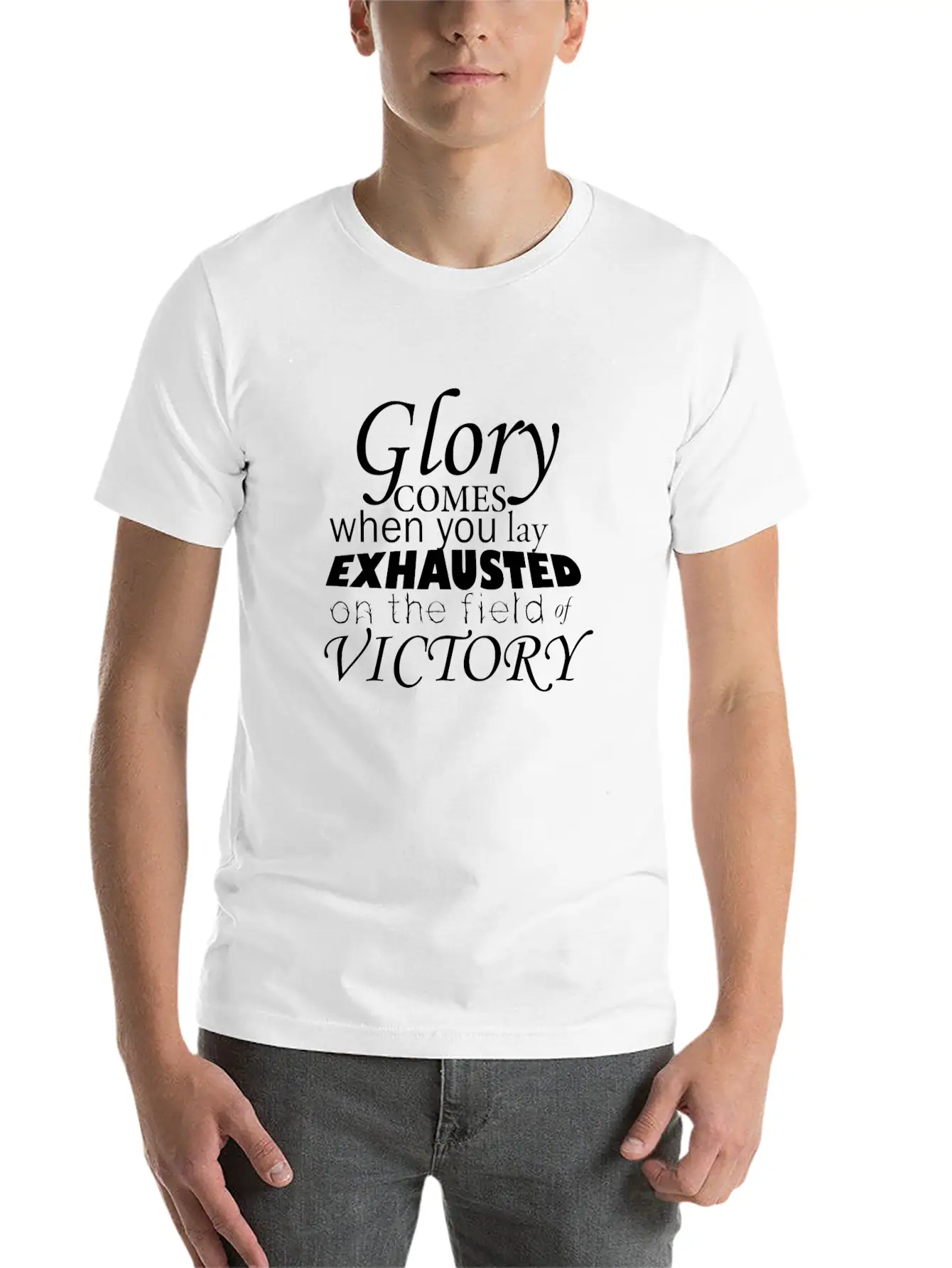 Glory Comes When.. Breathable Soft Cotton T-Shirt – Timeless Casual Look