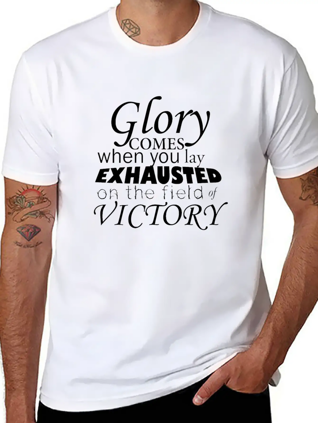 Glory Comes When.. Breathable Soft Cotton T-Shirt – Timeless Casual Look