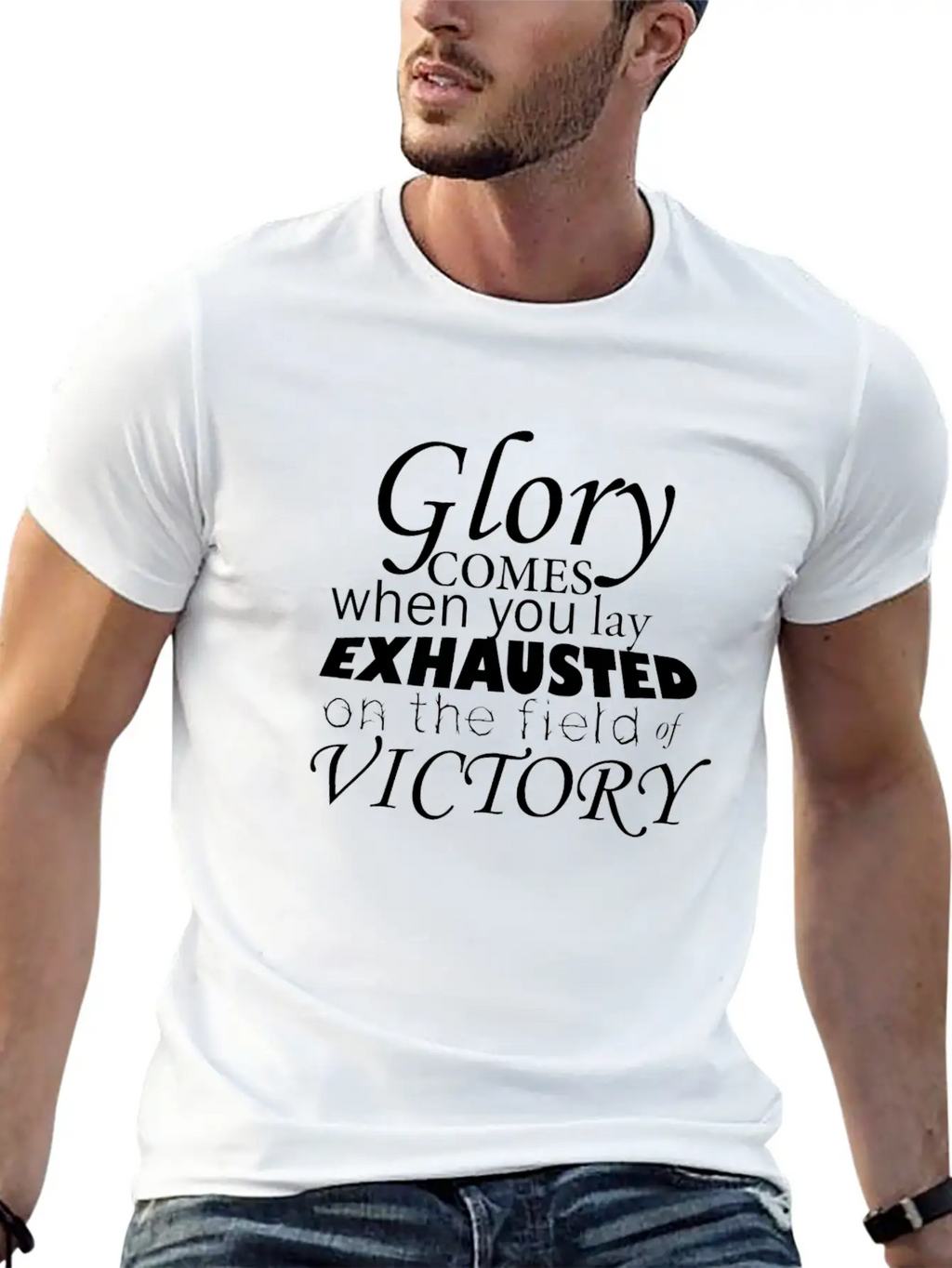 Glory Comes When.. Breathable Soft Cotton T-Shirt – Timeless Casual Look