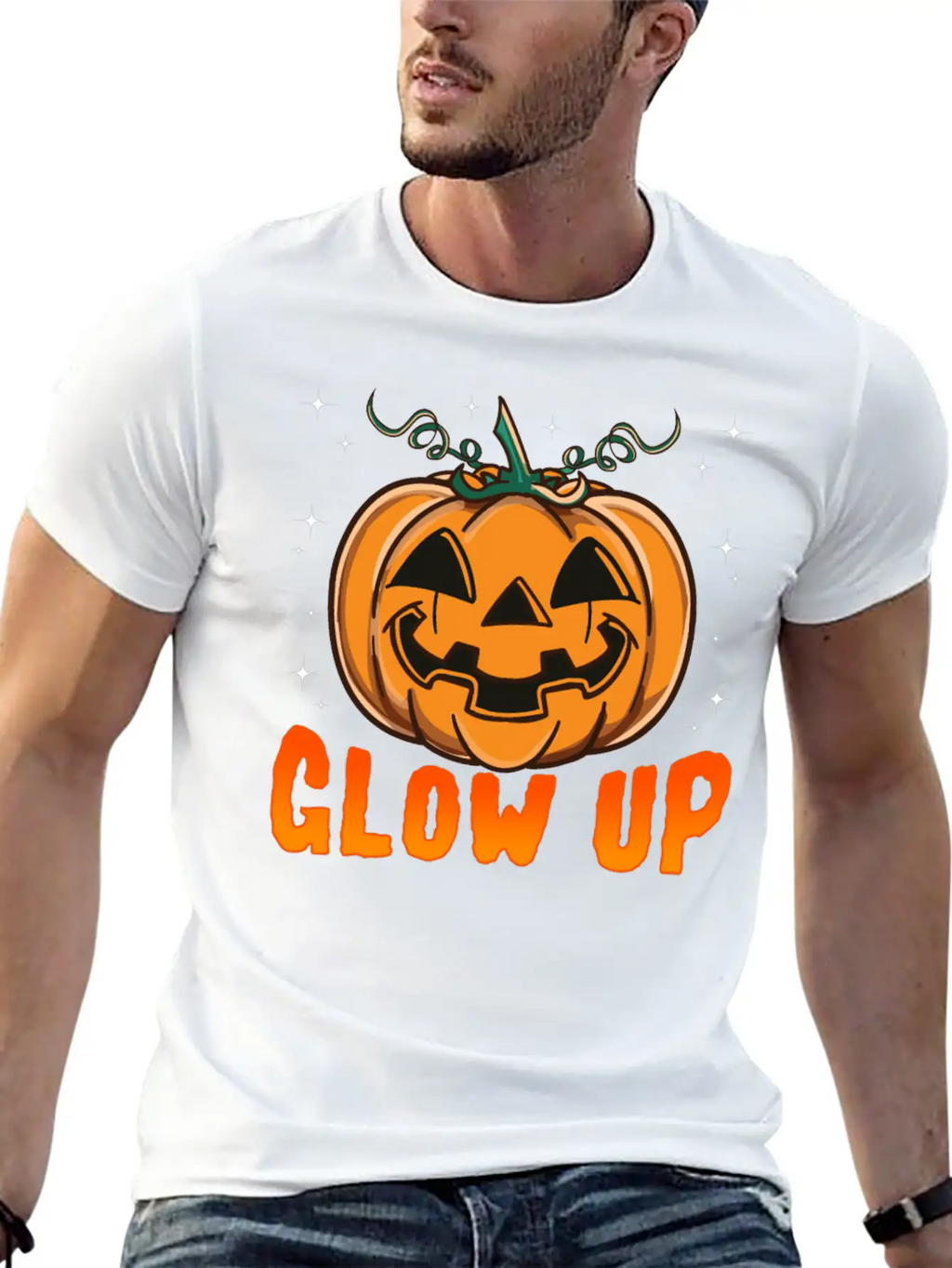 Glow Up Pumpkin Breathable Soft Cotton T-Shirt – Timeless Casual Look