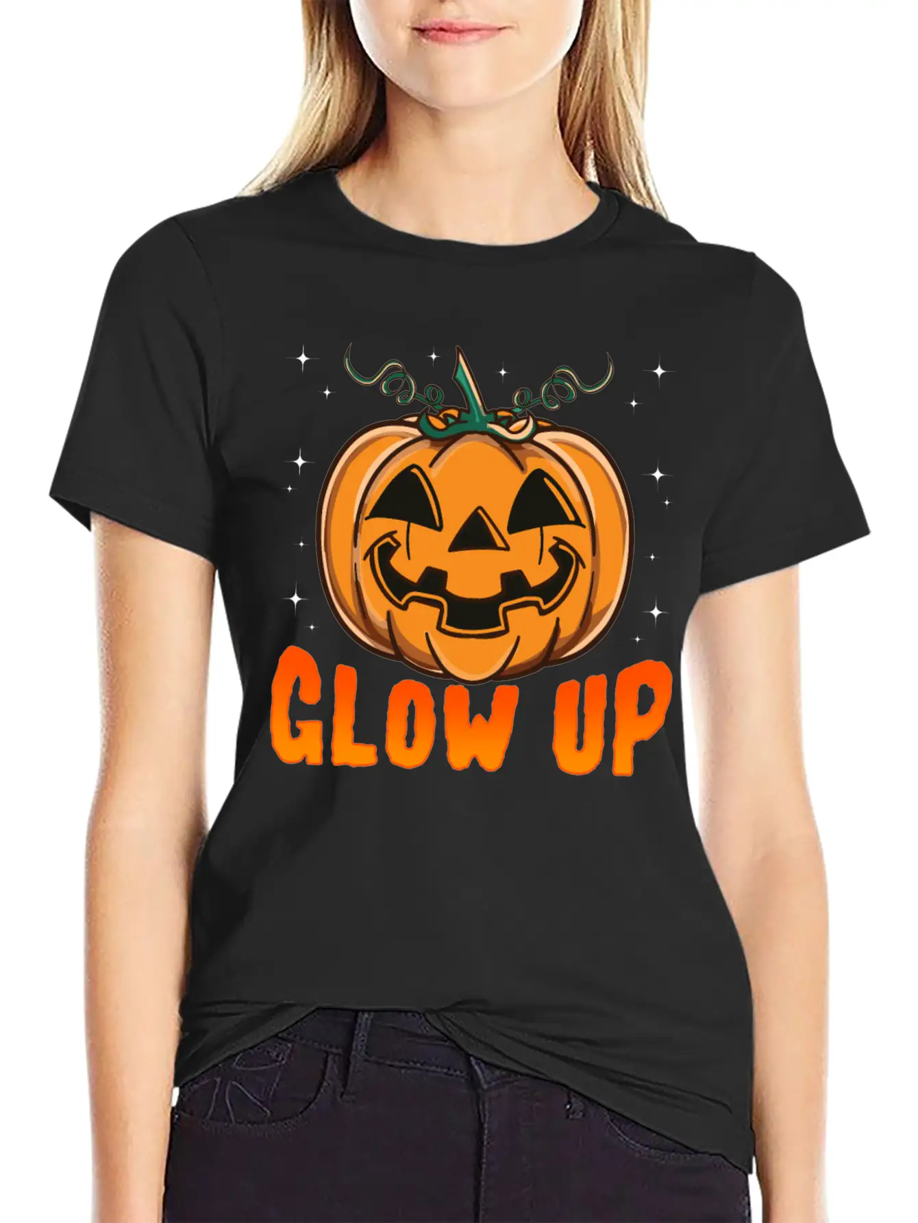 Glow Up Pumpkin Breathable Soft Cotton T-Shirt – Timeless Casual Look