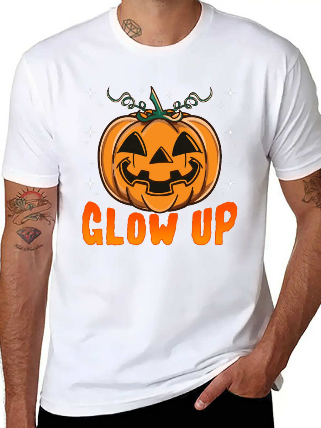 Glow Up Pumpkin Breathable Soft Cotton T-Shirt – Timeless Casual Look