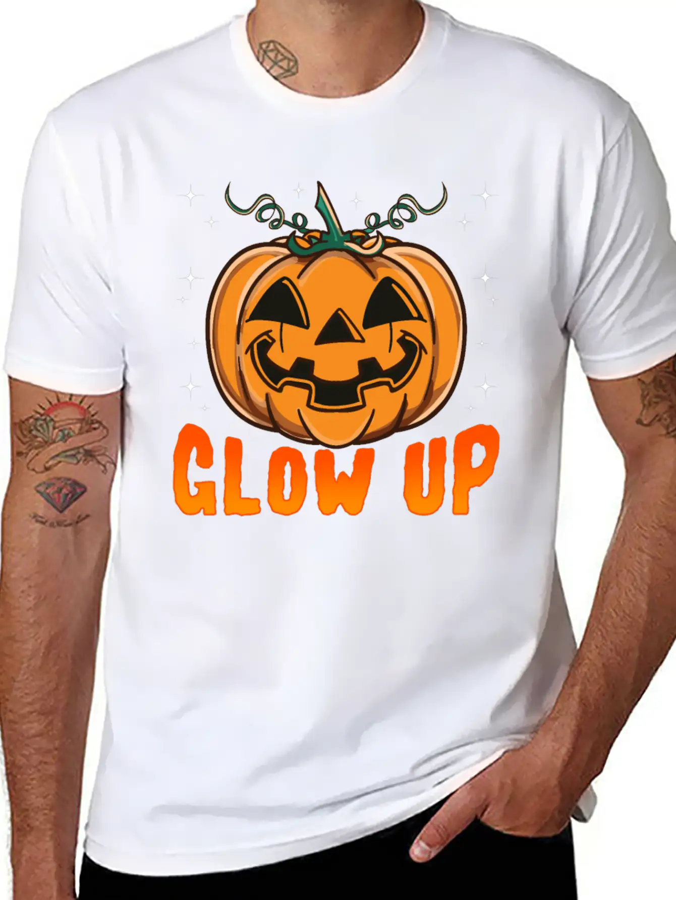 Glow Up Pumpkin Breathable Soft Cotton T-Shirt – Timeless Casual Look