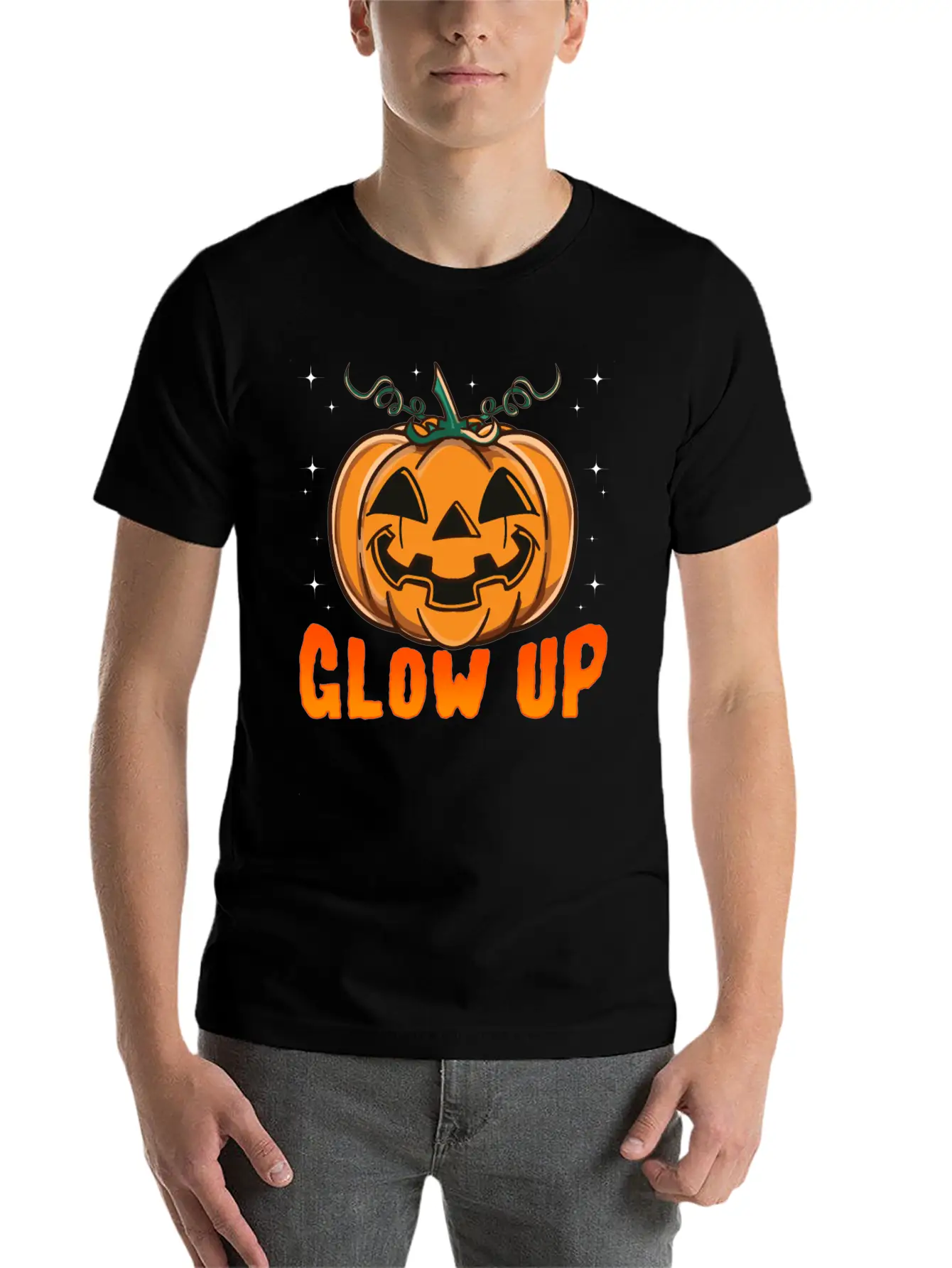 Glow Up Pumpkin Breathable Soft Cotton T-Shirt – Timeless Casual Look