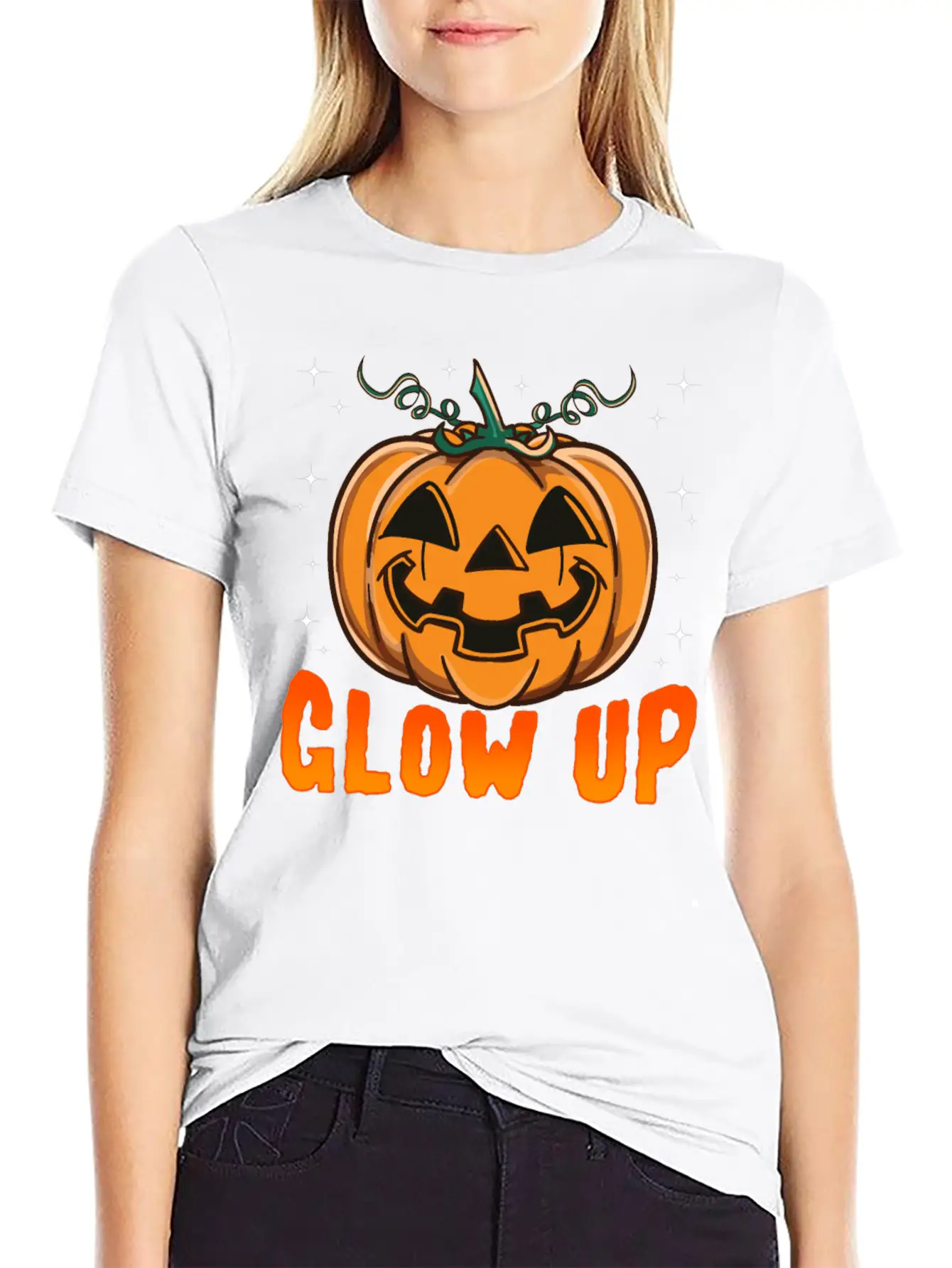 Glow Up Pumpkin Breathable Soft Cotton T-Shirt – Timeless Casual Look