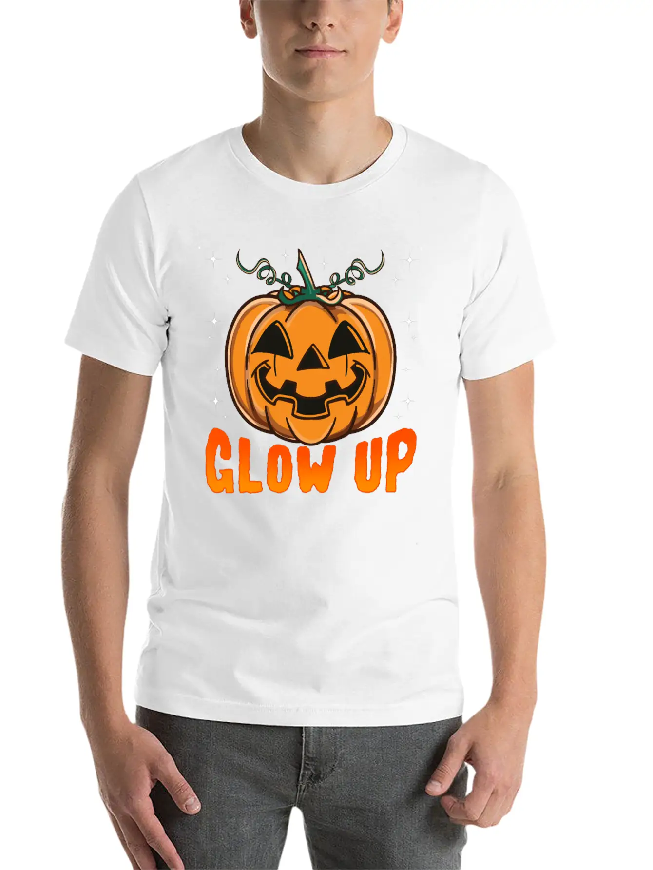 Glow Up Pumpkin Breathable Soft Cotton T-Shirt – Timeless Casual Look