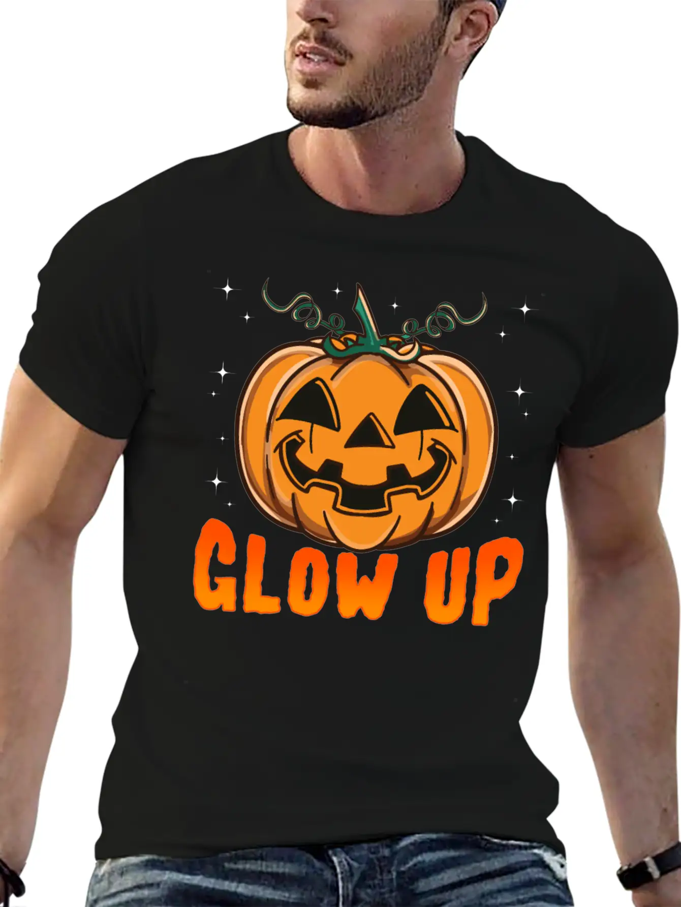 Glow Up Pumpkin Breathable Soft Cotton T-Shirt – Timeless Casual Look