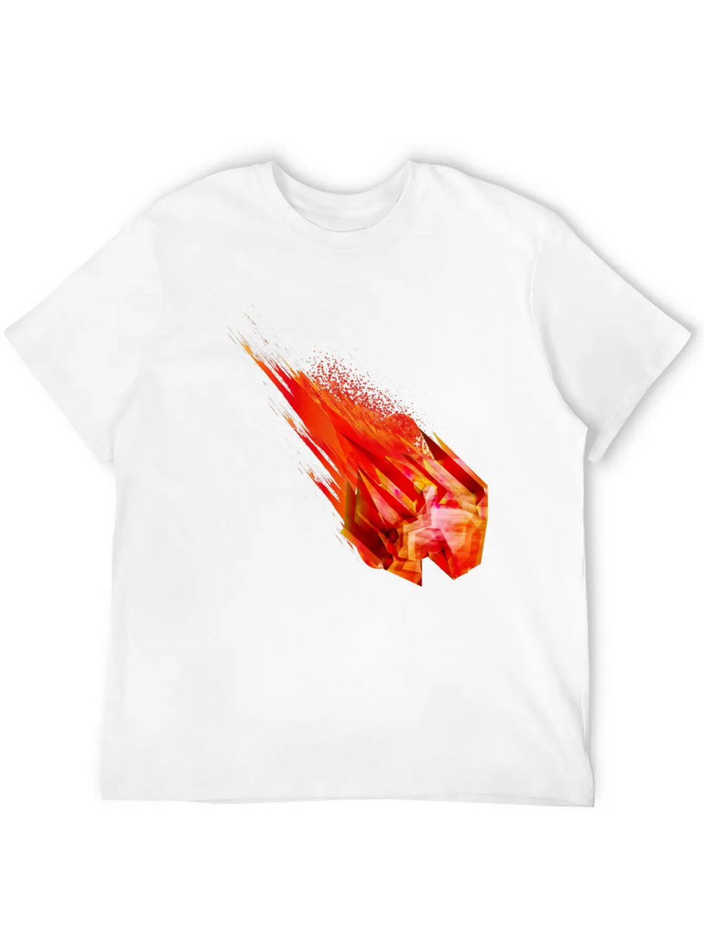 Glowing Meteorite With Fire Tail In Space Breathable Soft Cotton T-Shirt – Timeless Casual Look