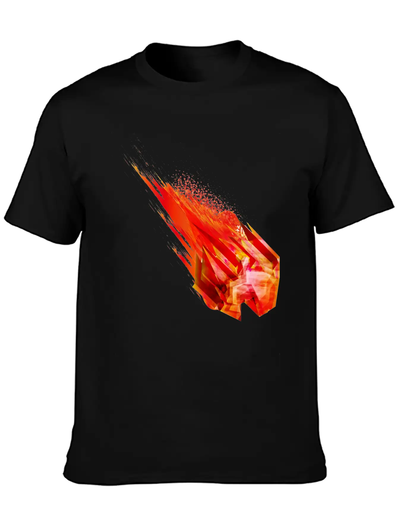 Glowing Meteorite With Fire Tail In Space Breathable Soft Cotton T-Shirt – Timeless Casual Look