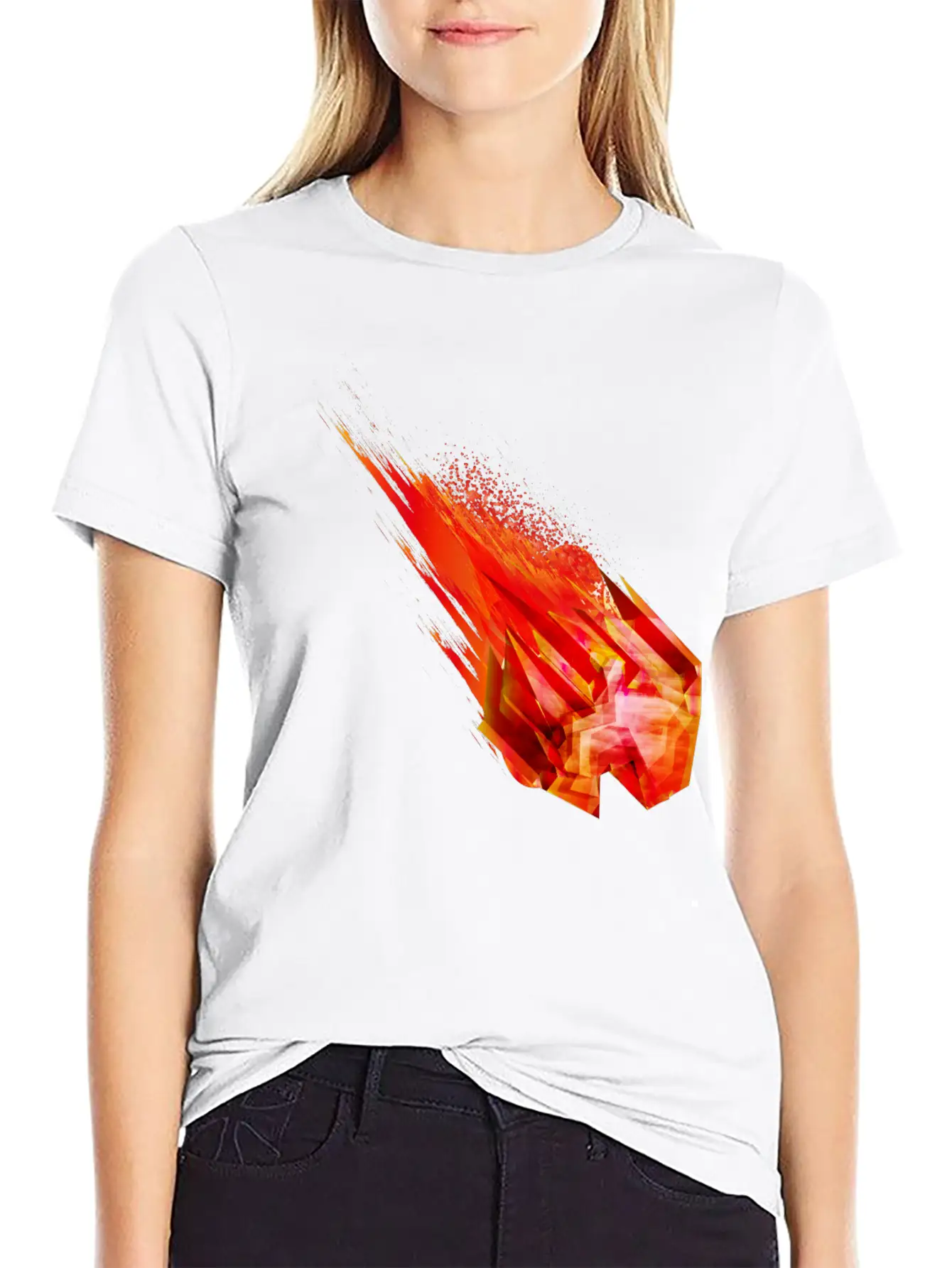 Glowing Meteorite With Fire Tail In Space Breathable Soft Cotton T-Shirt – Timeless Casual Look