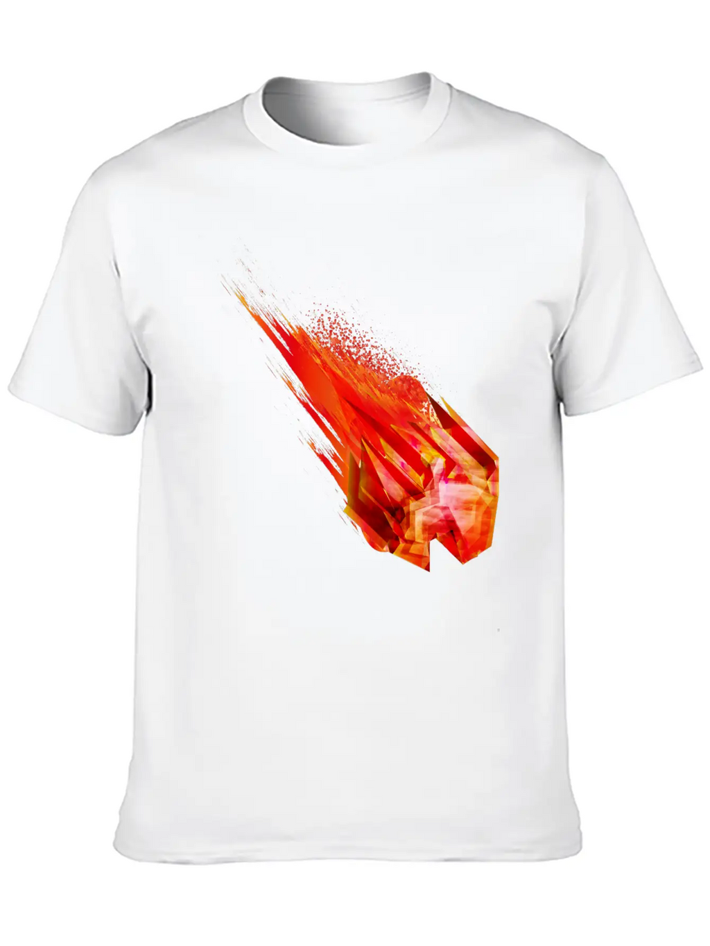 Glowing Meteorite With Fire Tail In Space Breathable Soft Cotton T-Shirt – Timeless Casual Look