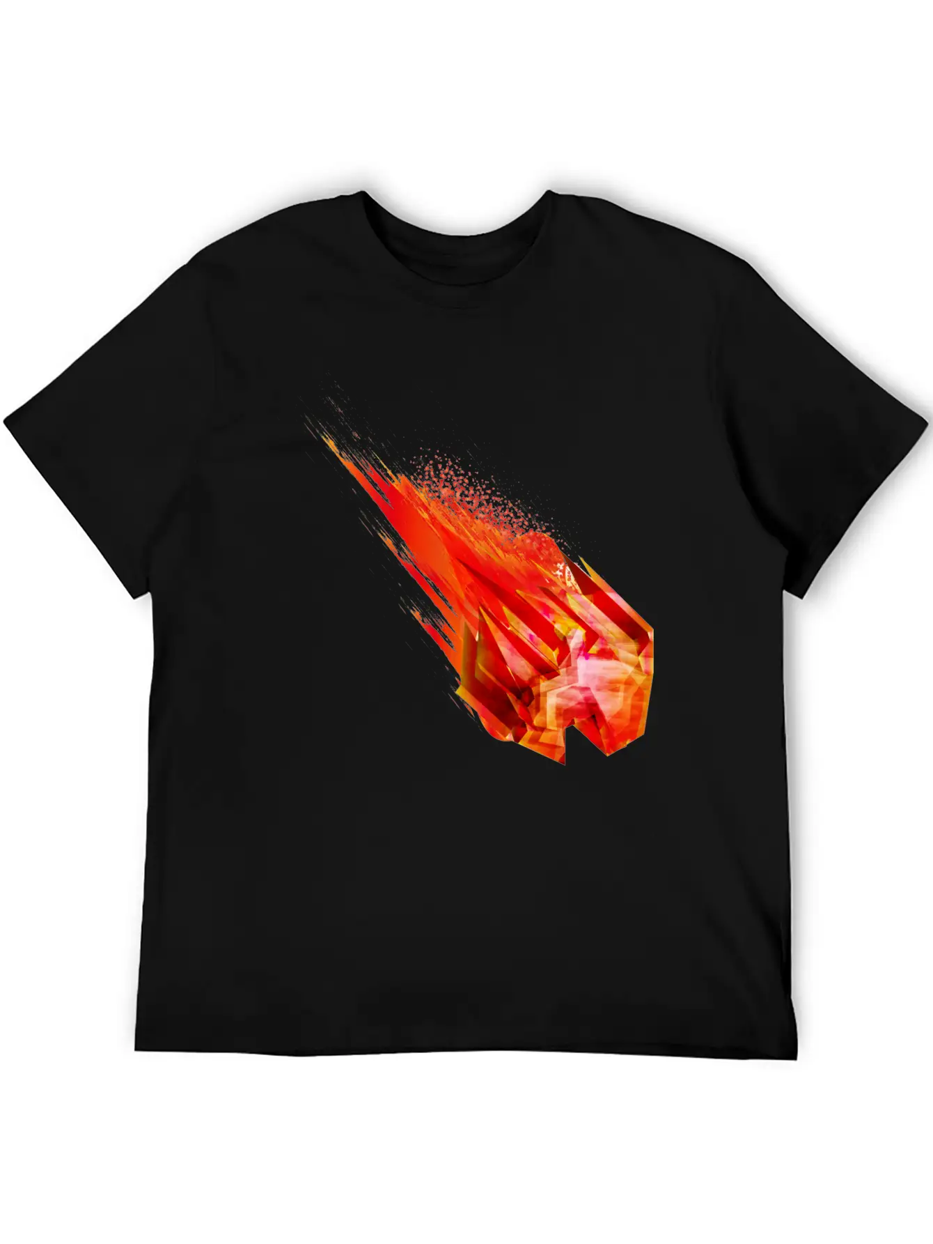 Glowing Meteorite With Fire Tail In Space Breathable Soft Cotton T-Shirt – Timeless Casual Look