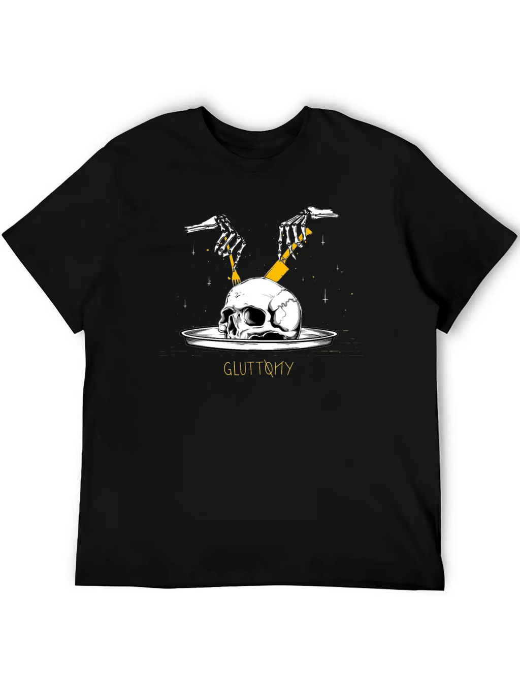 Gluttony Skull Casual Graphic T-Shirt – Simple And Comfortable Daily Wear