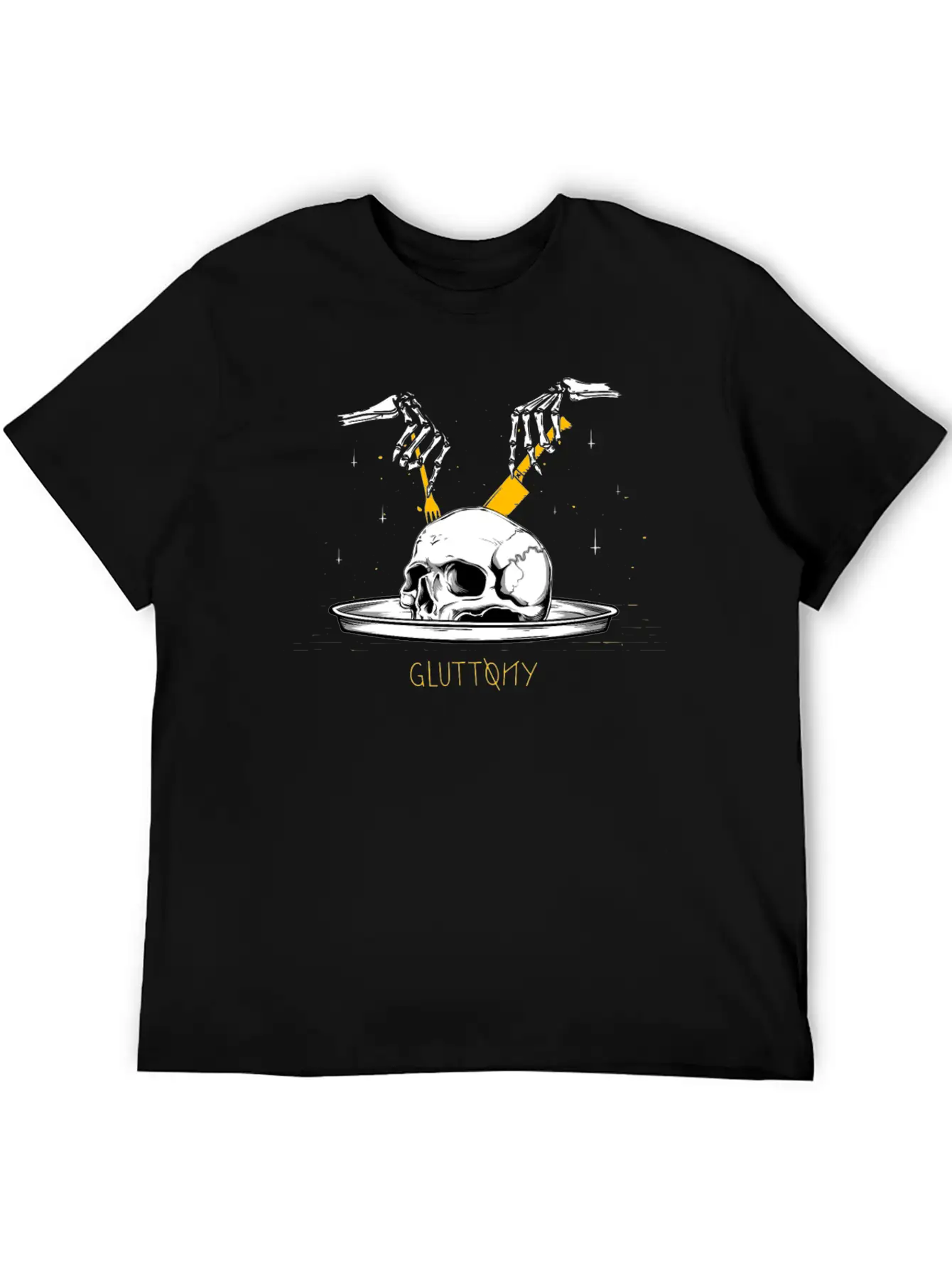 Gluttony Skull Casual Graphic T-Shirt – Simple And Comfortable Daily Wear
