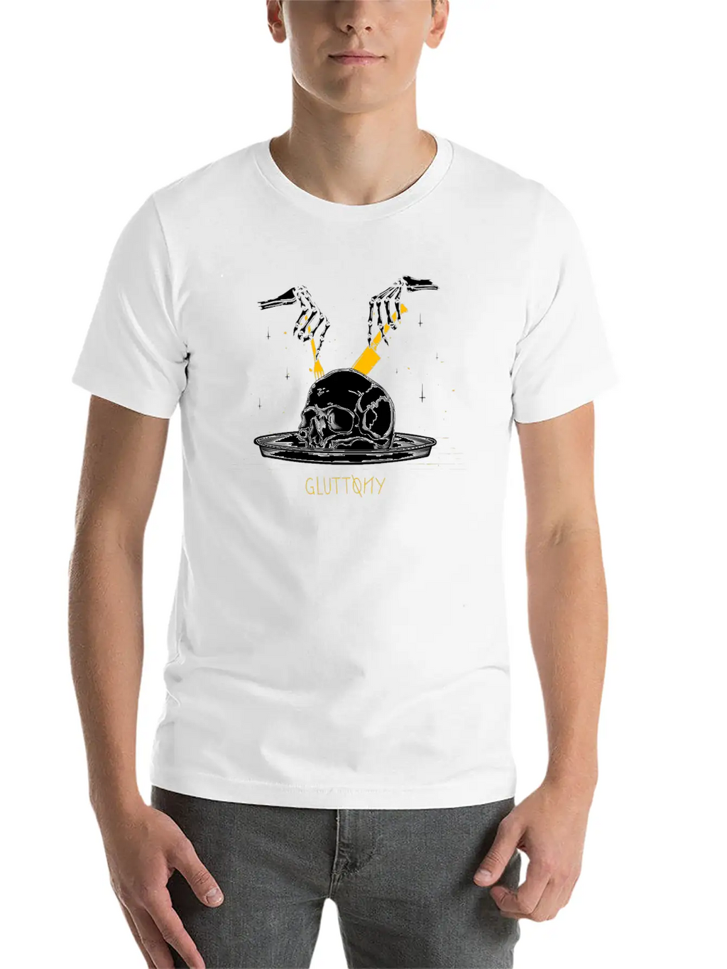Gluttony Skull Casual Graphic T-Shirt – Simple And Comfortable Daily Wear