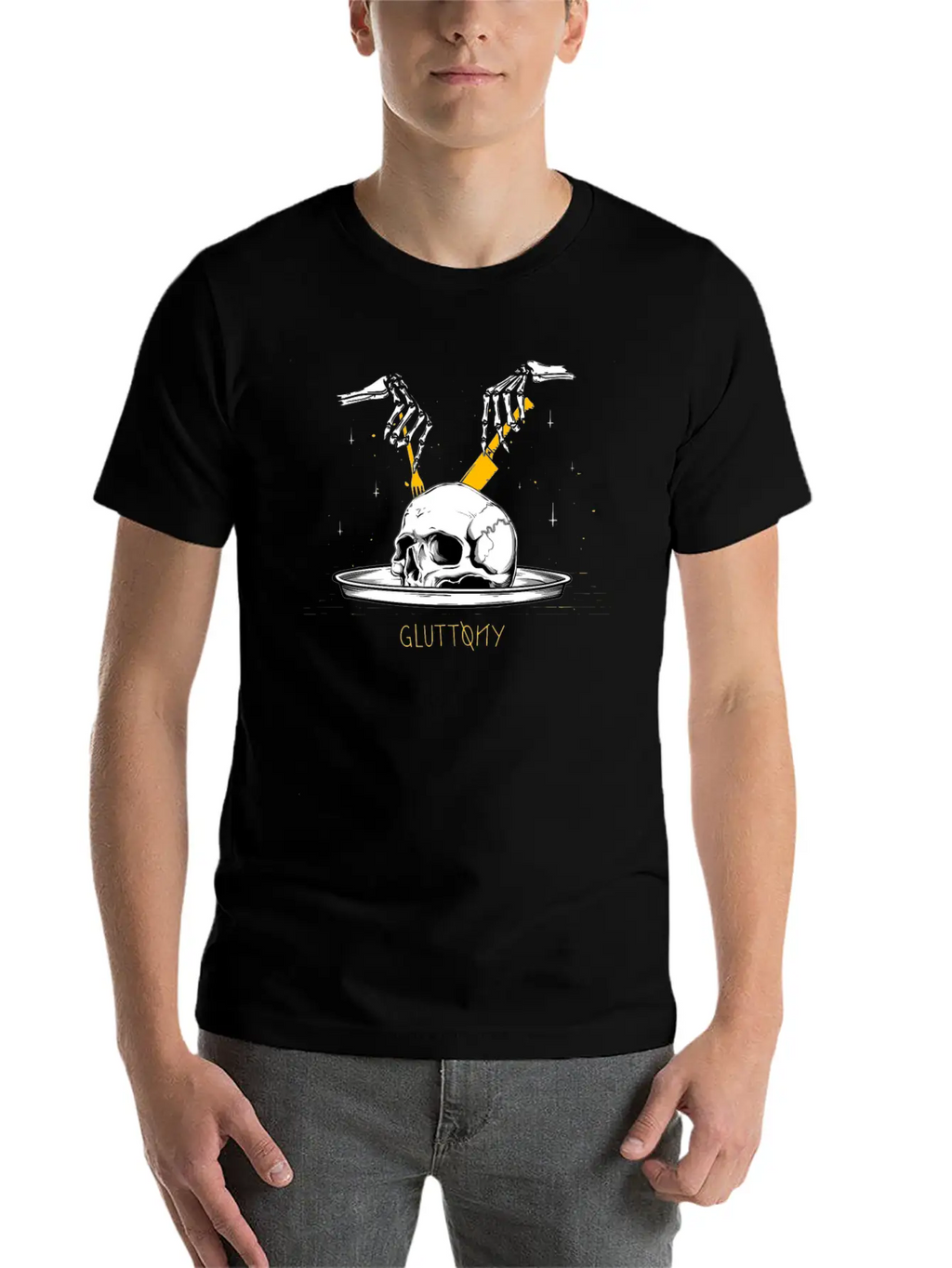 Gluttony Skull Casual Graphic T-Shirt – Simple And Comfortable Daily Wear