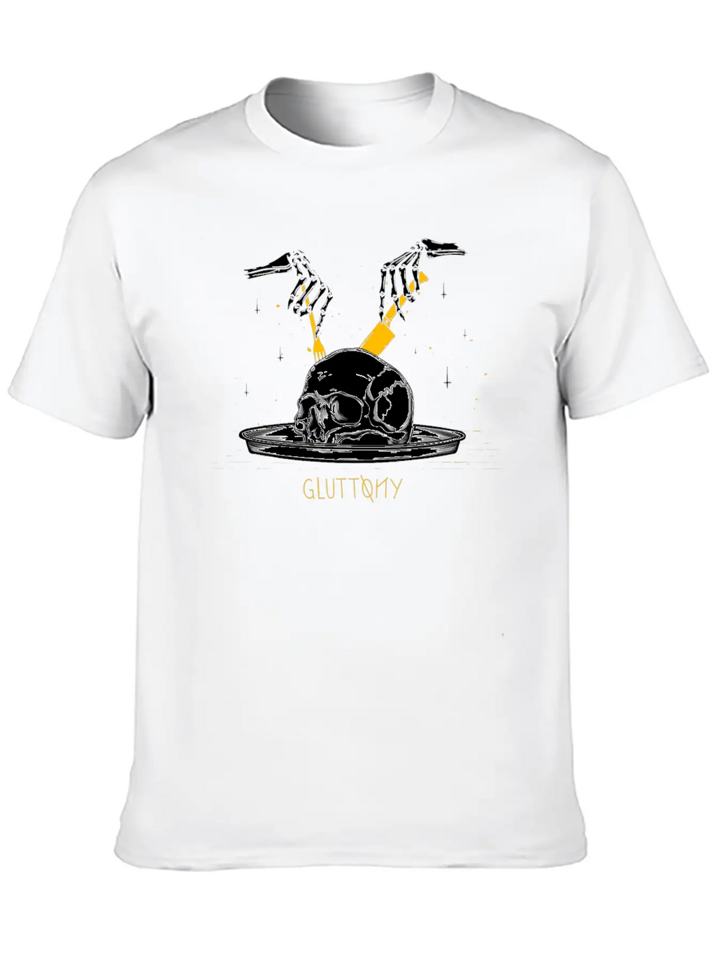 Gluttony Skull Casual Graphic T-Shirt – Simple And Comfortable Daily Wear