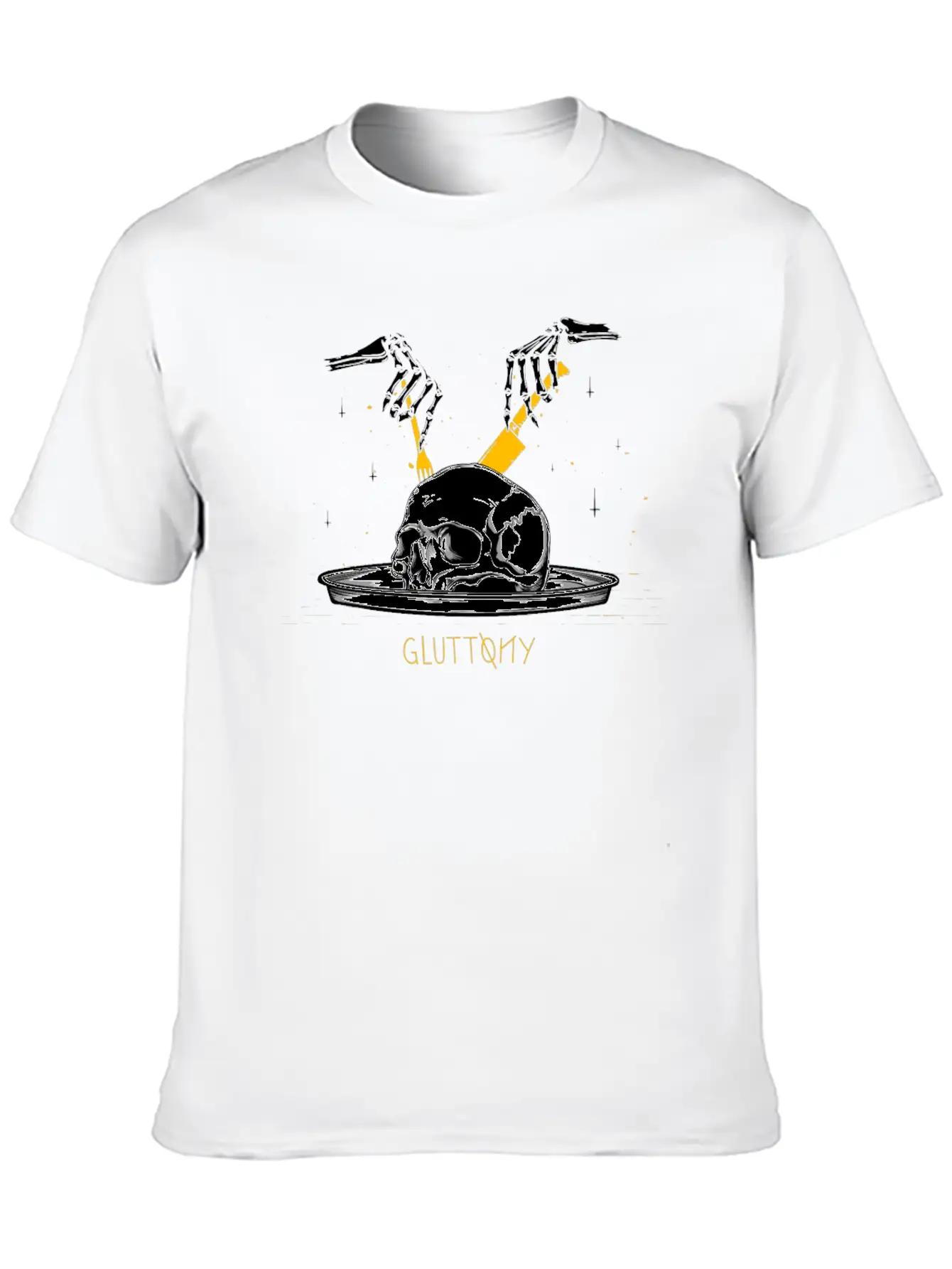 Gluttony Skull Casual Graphic T-Shirt – Simple And Comfortable Daily Wear