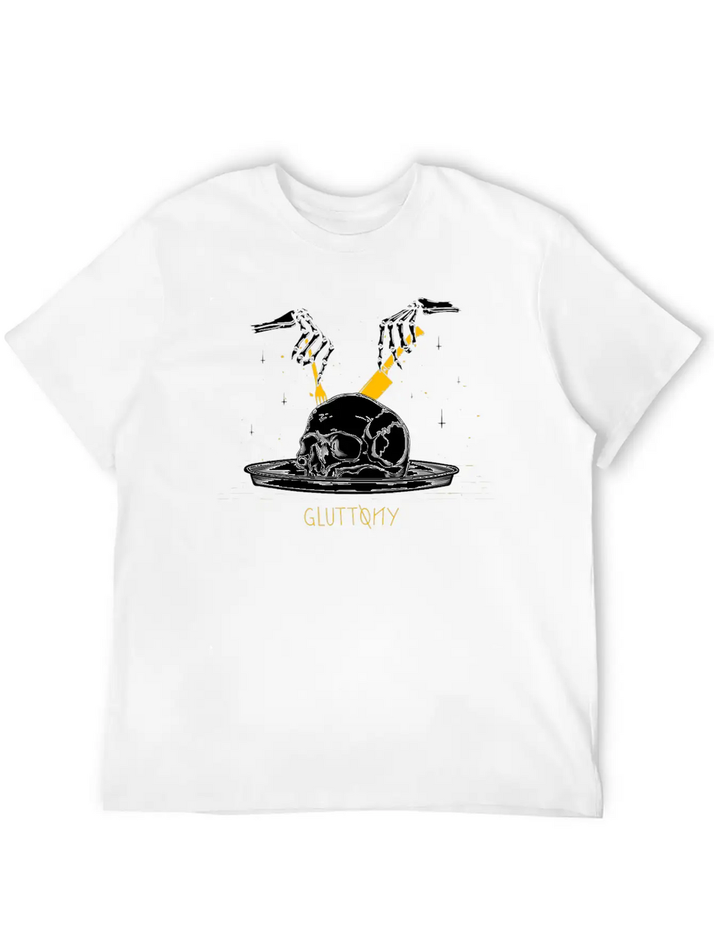 Gluttony Skull Casual Graphic T-Shirt – Simple And Comfortable Daily Wear