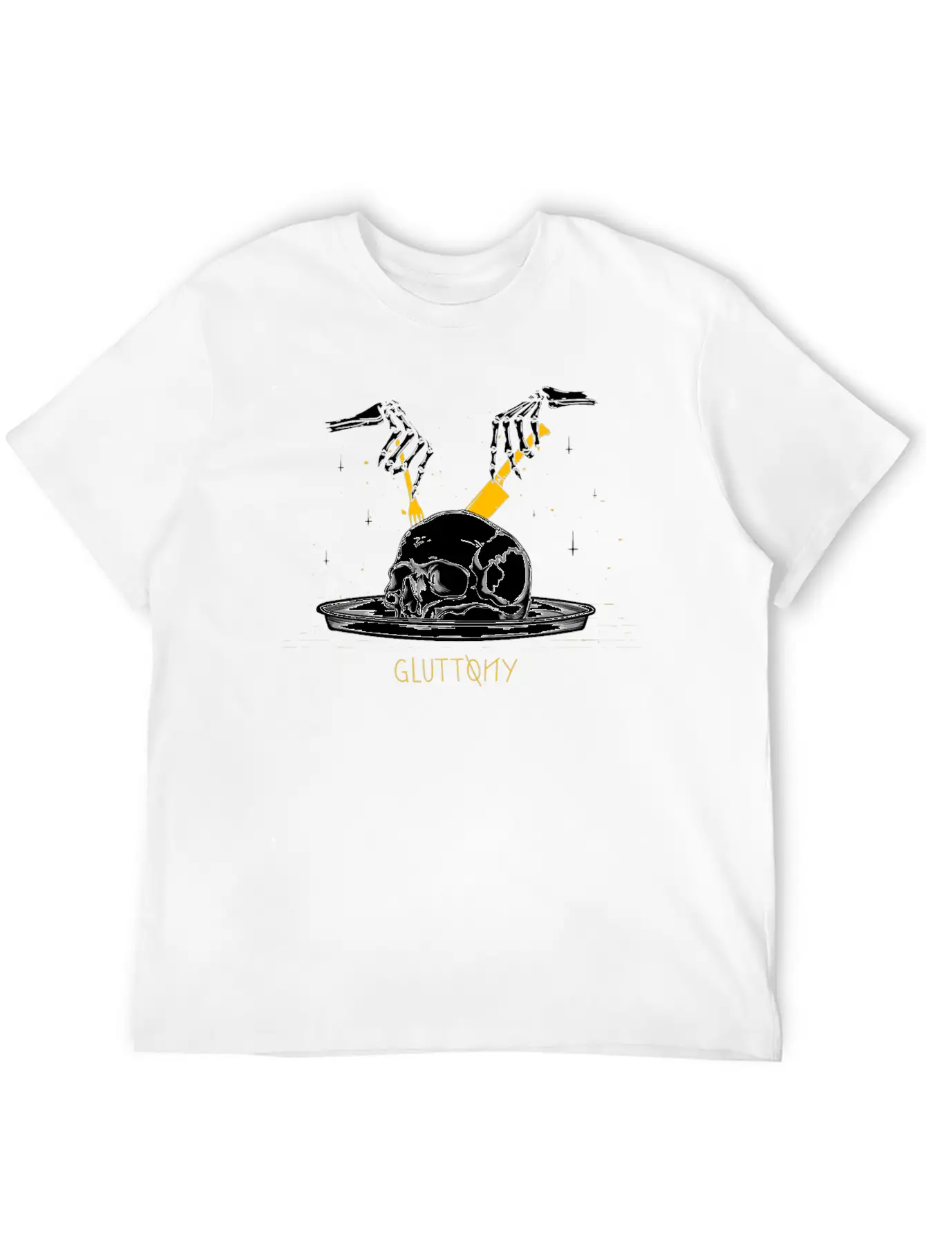 Gluttony Skull Casual Graphic T-Shirt – Simple And Comfortable Daily Wear